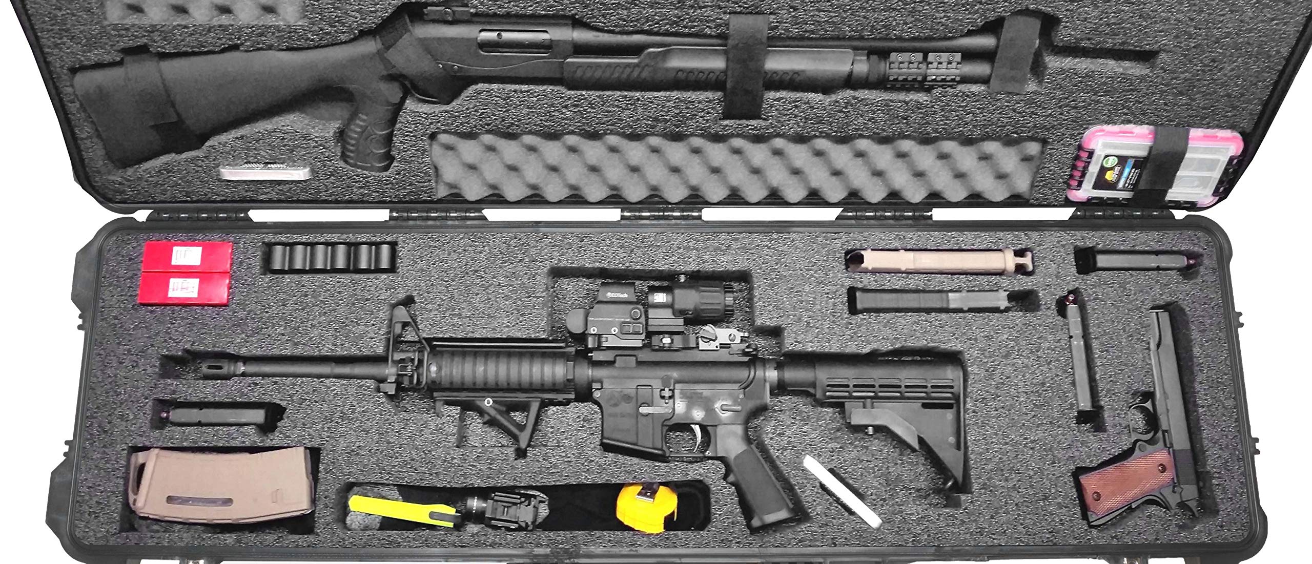 Case Club Competition Hard Gun Case with Pre-Cut Foam - Fits 3 Rifles | Durable Protection for Firearms, Hunting & Shooting Range Use