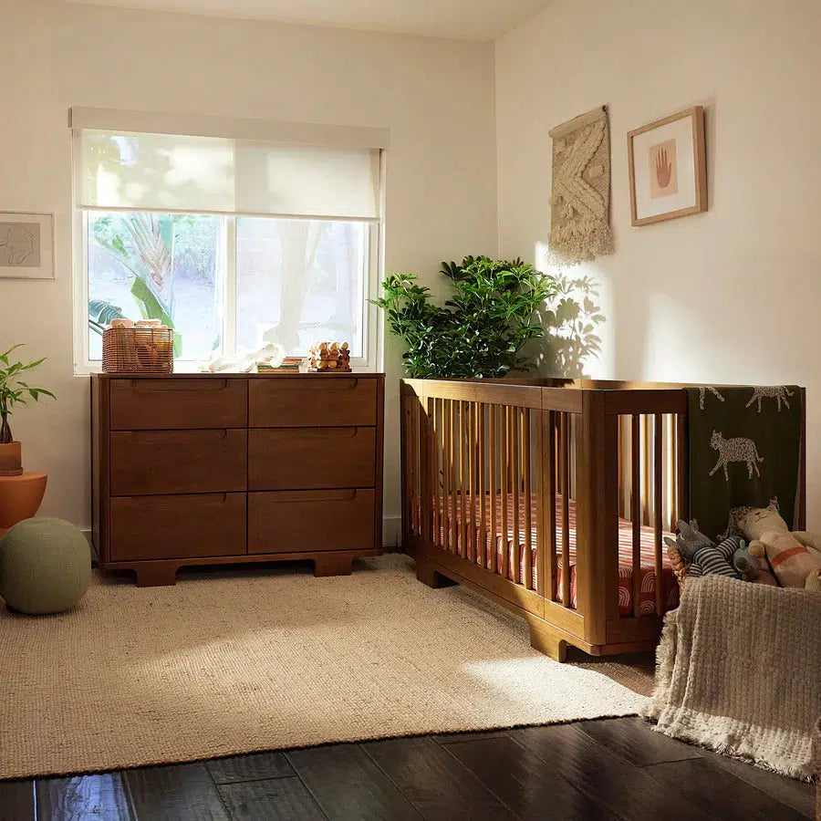 Babyletto Yuzu 6-Drawer Changing Table Dresser in Natural Walnut - Perfect Nursery Storage for Diapers & Baby Clothes