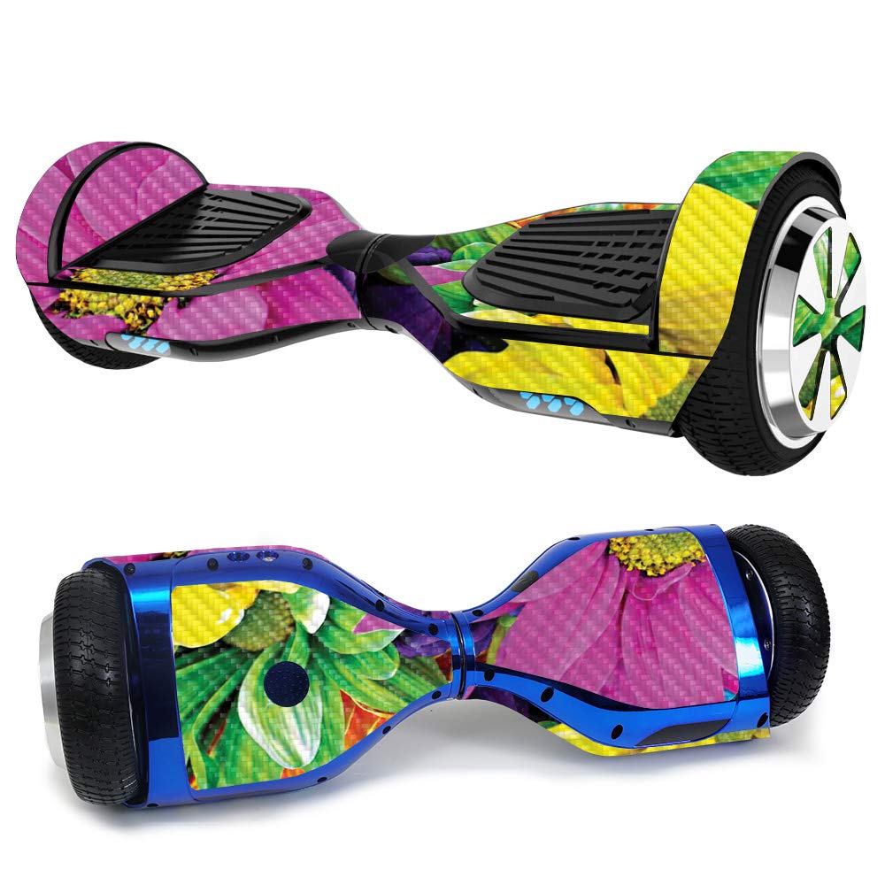 MightySkins Carbon Fiber Skin for Ultra Hoverboard - Colorful Floral Design | Protective & Durable Textured Vinyl Wrap | Easy to Apply & Remove | Made in USA | Perfect for Personalization & Style Protection
