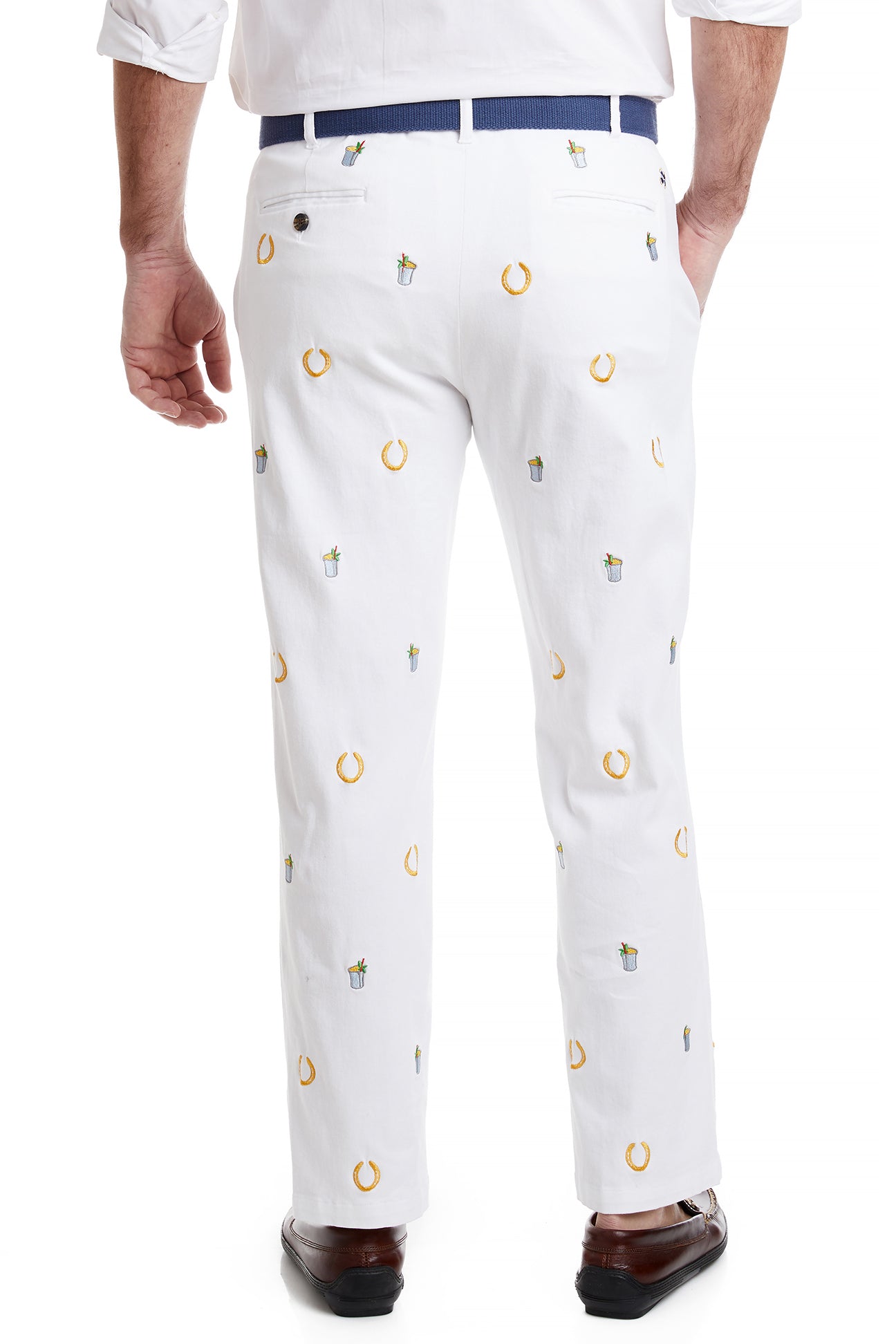 Stretch Twill White Harbor Pants with Lucky Mint Julep - Comfortable Casual Wear for Women, Perfect for Office, Travel & Everyday Outfits