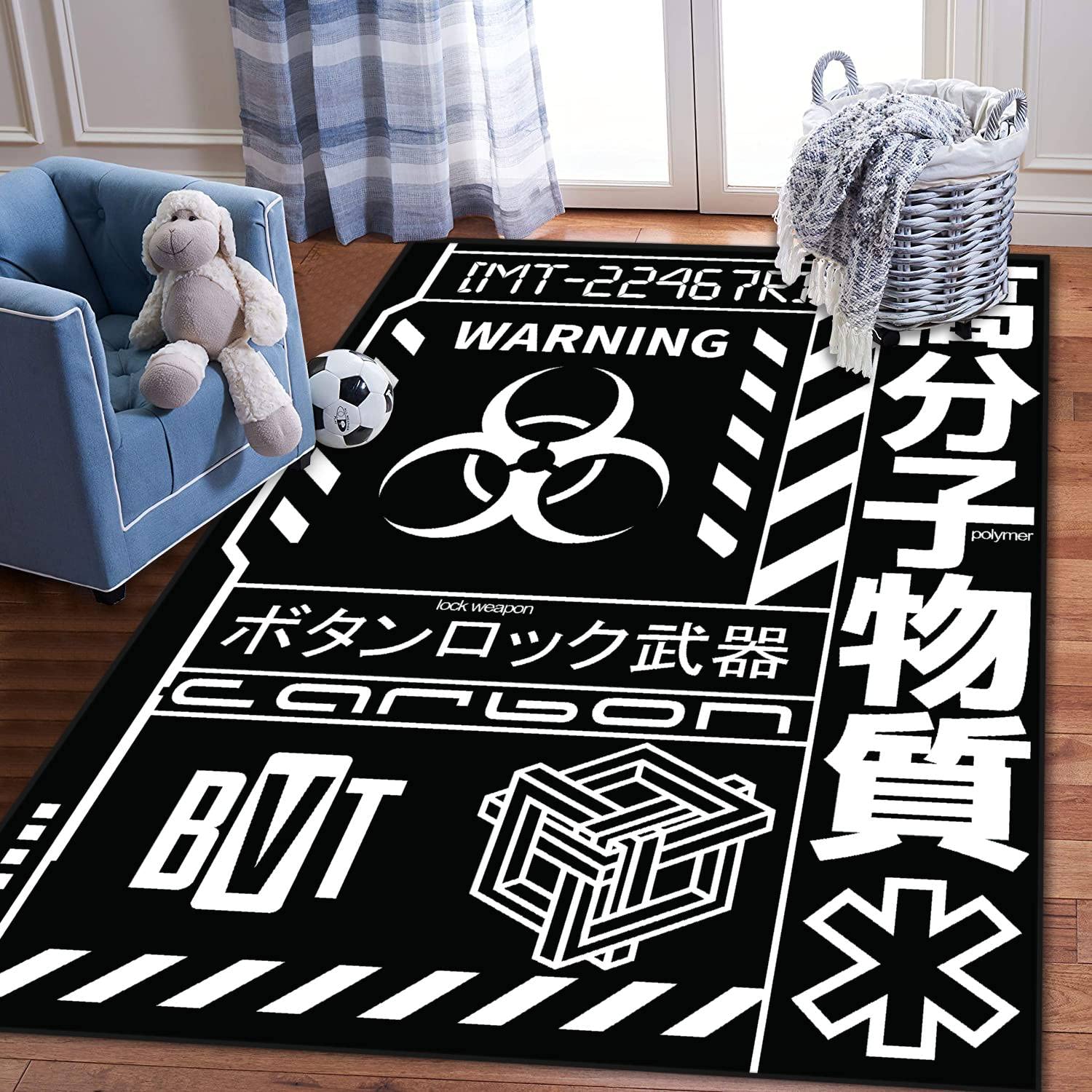 **3D Kids Play Area Rug - 5x8 ft Extra Large Soft Carpet for Boys & Girls - Non-Slip Nursery, Playroom & Bedroom Decor with Fun Learning Patterns - Perfect for Toddler Playtime, Storytime & Educational Activities**