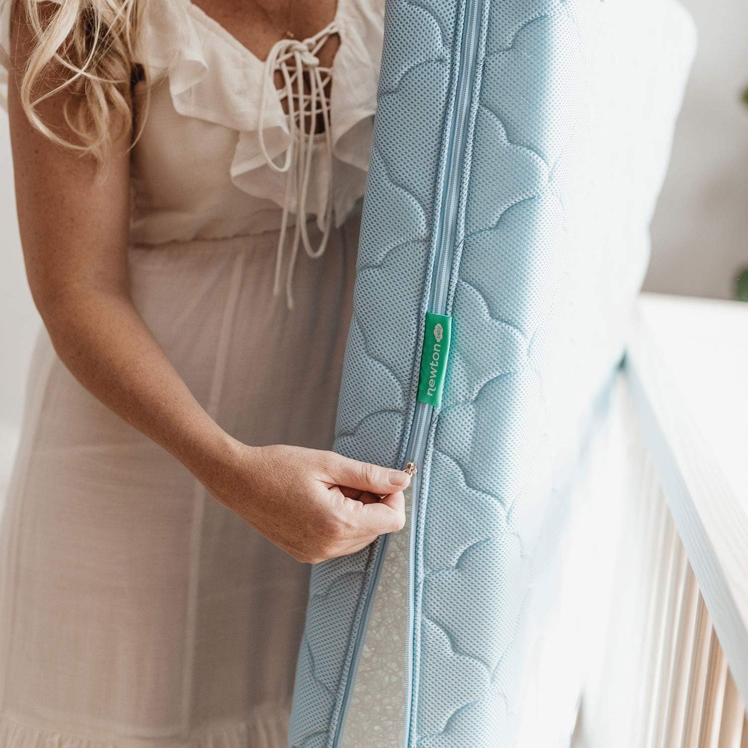 Newton Baby Waterproof Crib Mattress Cover - Ultra-Breathable, Reduces Suffocation Risk, Fits Original & Waterproof Newton Mattress, Non-Toxic, Machine Washable - White (Cover Only) | Perfect for Safe Infant Sleep & Daycare Use