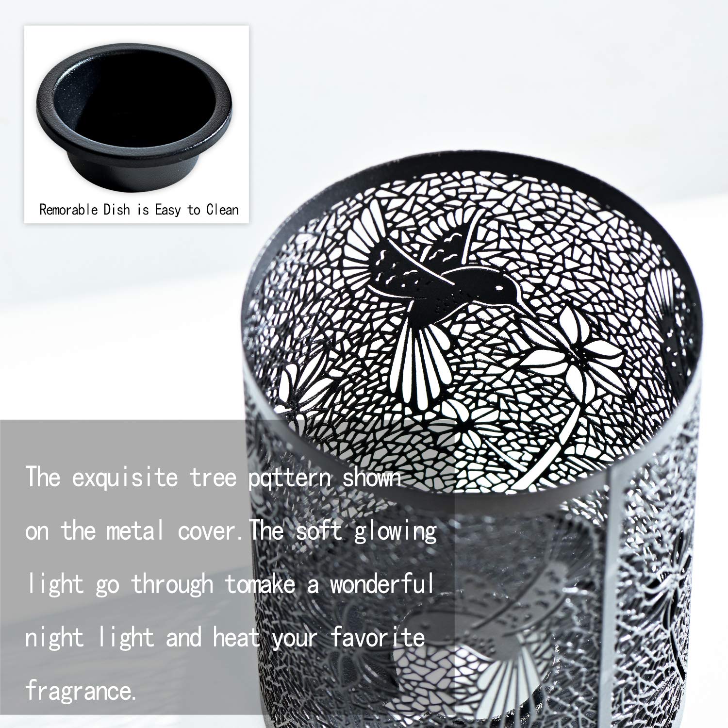 ASAWASA Electric Wax Warmer with Silicone Liner - Plug-in Wax Melter for Aromatherapy, Hummingbird Design, Home Spa Decor - Perfect for Bedroom, Kitchen, Office & Relaxation Gifts