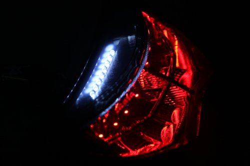 Sequential LED Tail Lights Clear Lens for Honda CBR-600 F4 1999-2000 & CBR-600 F4i 2004-2006 - High Visibility Motorcycle Brake Lights for Night Riding Safety