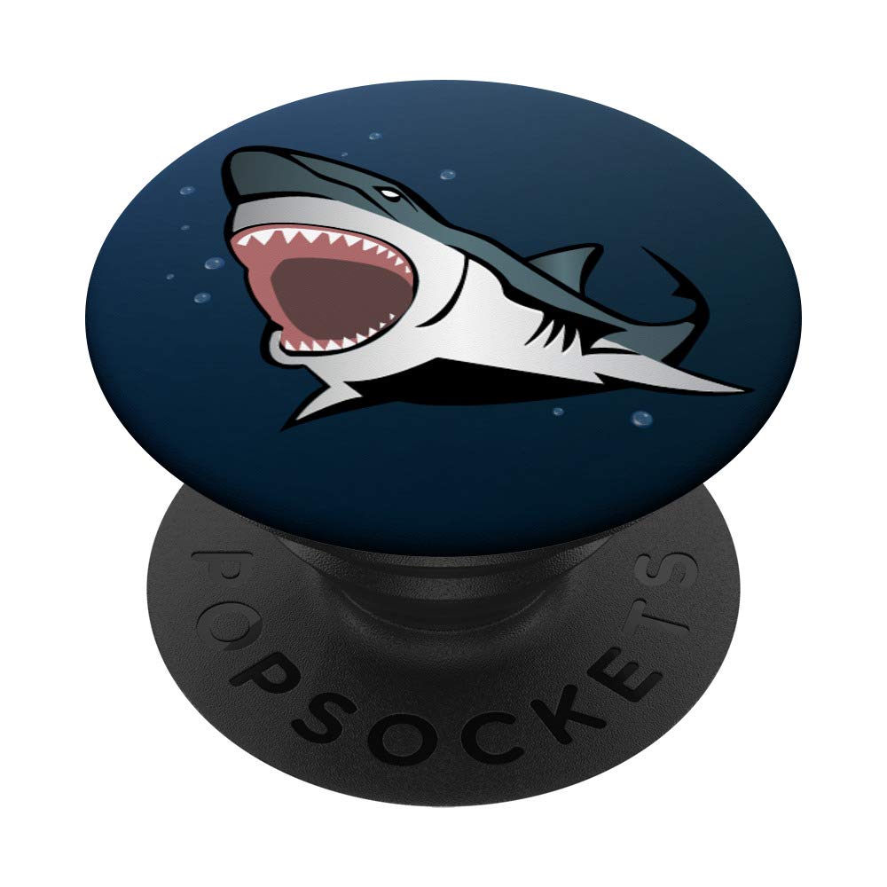 Shark Graphic PopSockets PopGrip: Swappable Phone Stand & Grip for Phones & Tablets, Ocean Cool Design for Everyday Use & Travel