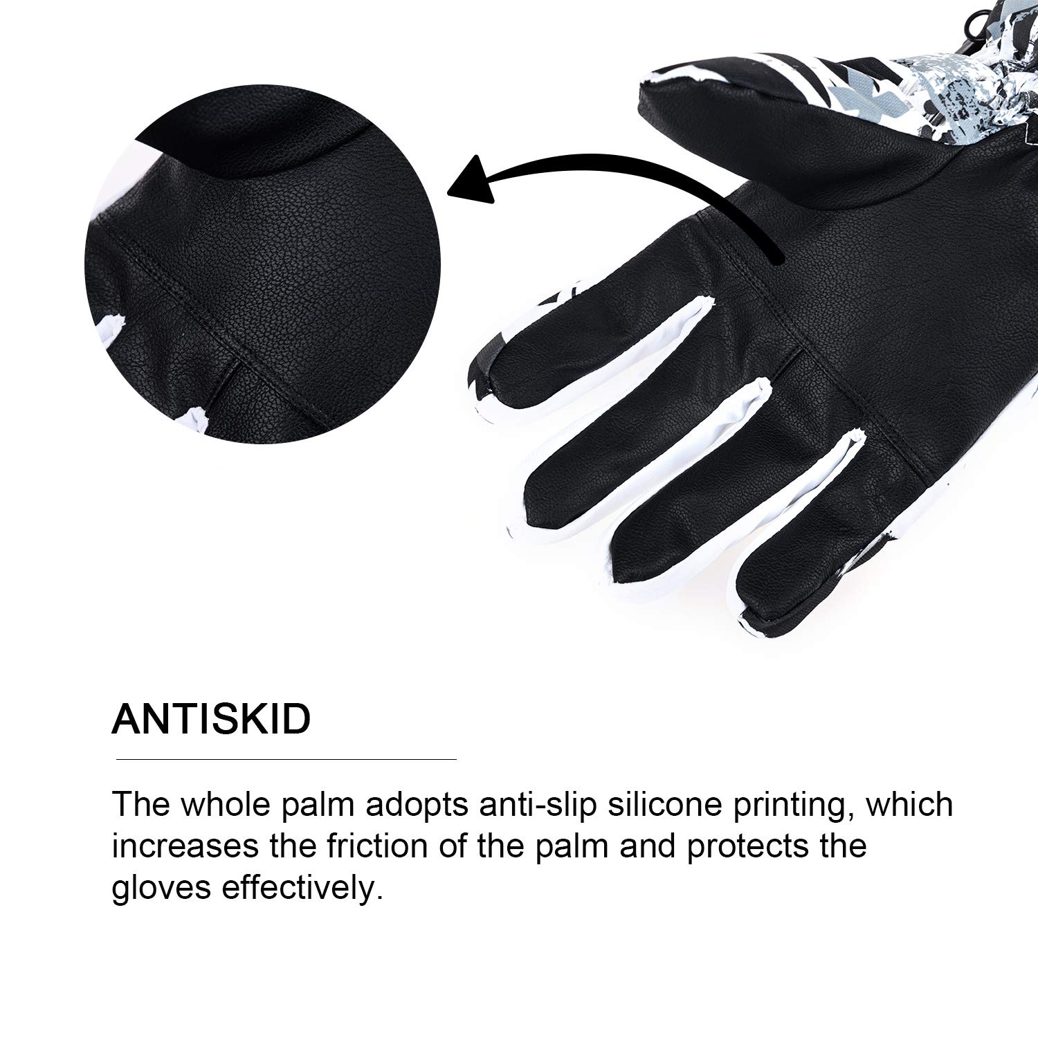 Waterproof Touchscreen Ski Gloves for Men & Women - Winter Snow Gloves for Skiing, Hiking & Motorcycle Riding - Cold Weather Outdoor Sports Accessories