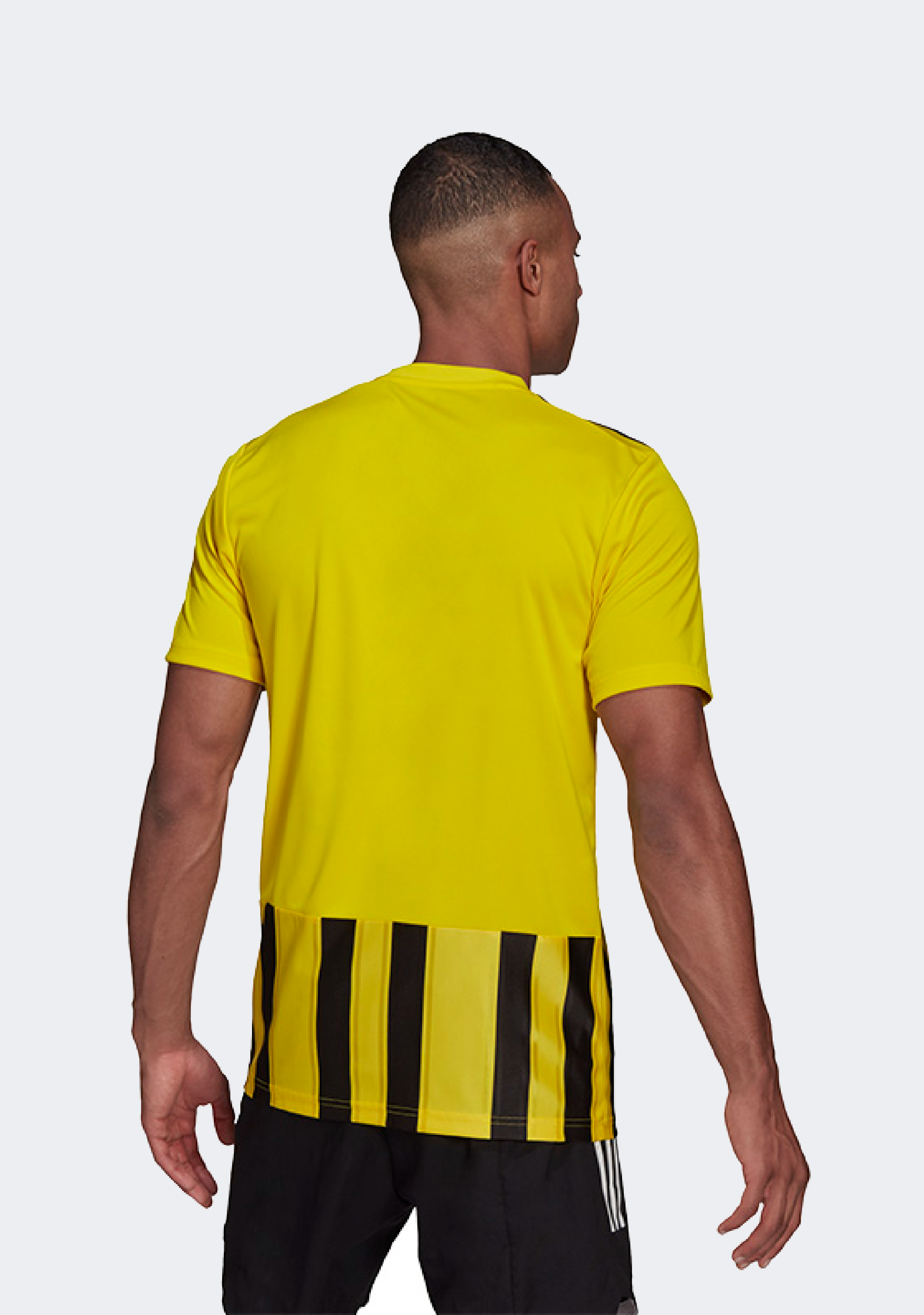 Adidas Men's Striped 21 Soccer Jersey - Yellow/Black - Breathable Performance Shirt for Training & Match Play