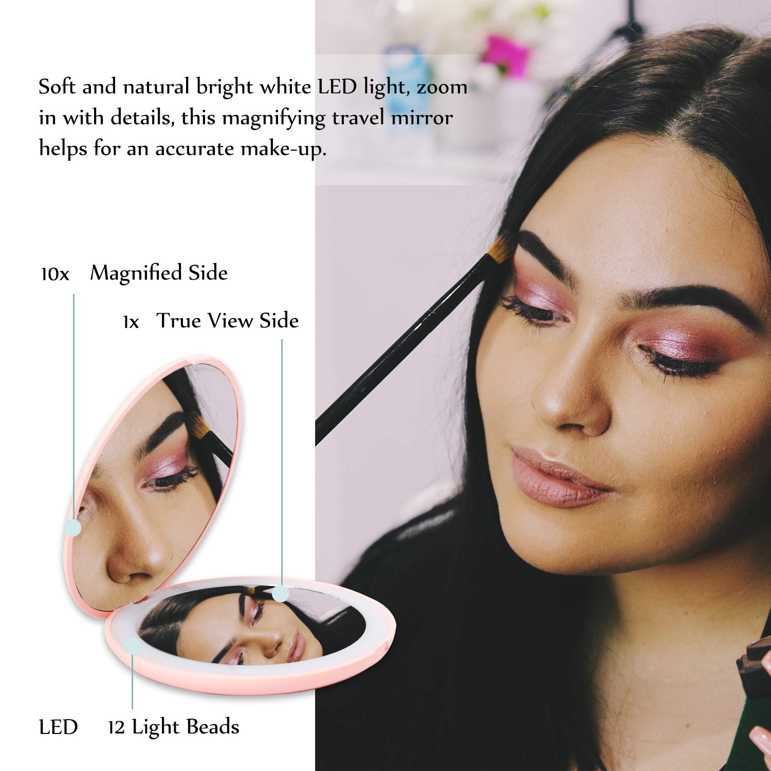 Laiking Portable LED Compact Mirror - 3.54
