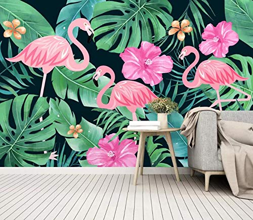 3D Pink Flamingo Self-Adhesive Wallpaper - Removable Vinyl Wall Mural Decor (82