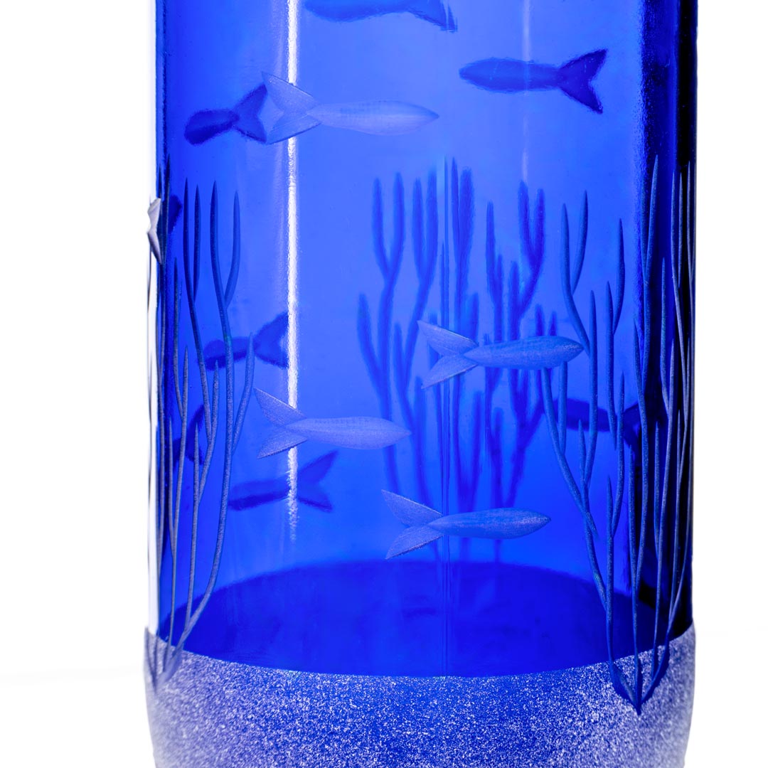 School of Fish Twice Around Blue 13oz Pitcher & 2” Mini Sipper Set - 12 Pack | Perfect for Kids' Parties, Baby Showers & Poolside Refreshments