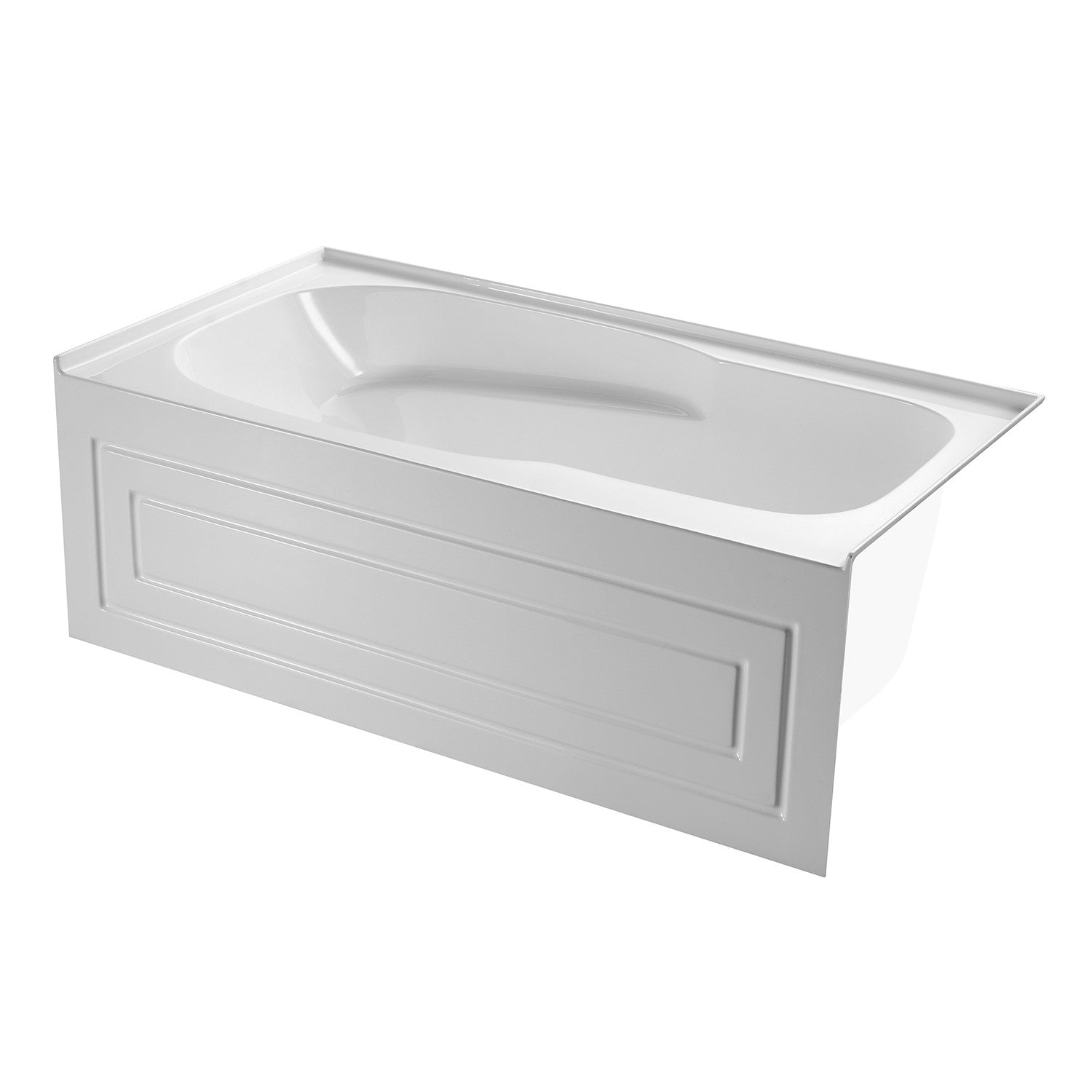 Aqua Eden VTAP6031R21C 60-Inch Acrylic Rectangular 3-Wall Alcove Bathtub with Anti-Skid Surface, Right-Hand Drain, Glossy White - Perfect for Modern Bathrooms & Spa-Like Relaxation