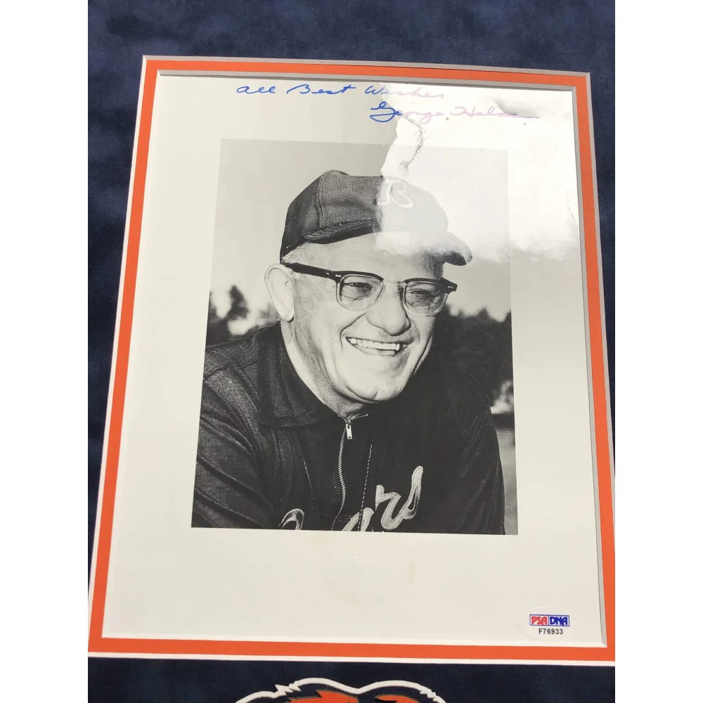 George Halas Autographed 8x10 Framed Photo with PSA/DNA COA - Chicago Bears Memorabilia - Perfect for Sports Collectors, Man Cave Decor, and Football Fans Gifts