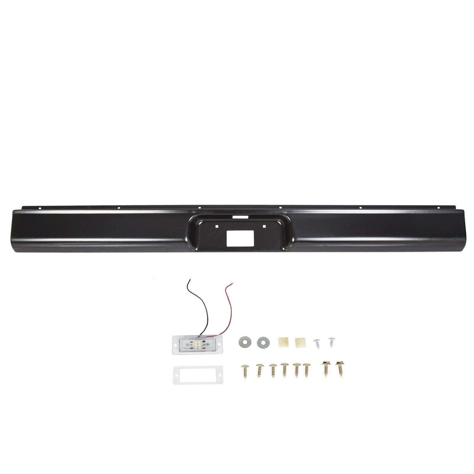 Rear Steel Roll Pan with License Plate Light for Chevy GMC C10 Fleetside 1973-1987 | Durable Truck Bed Accessory for Restoration & Custom Builds
