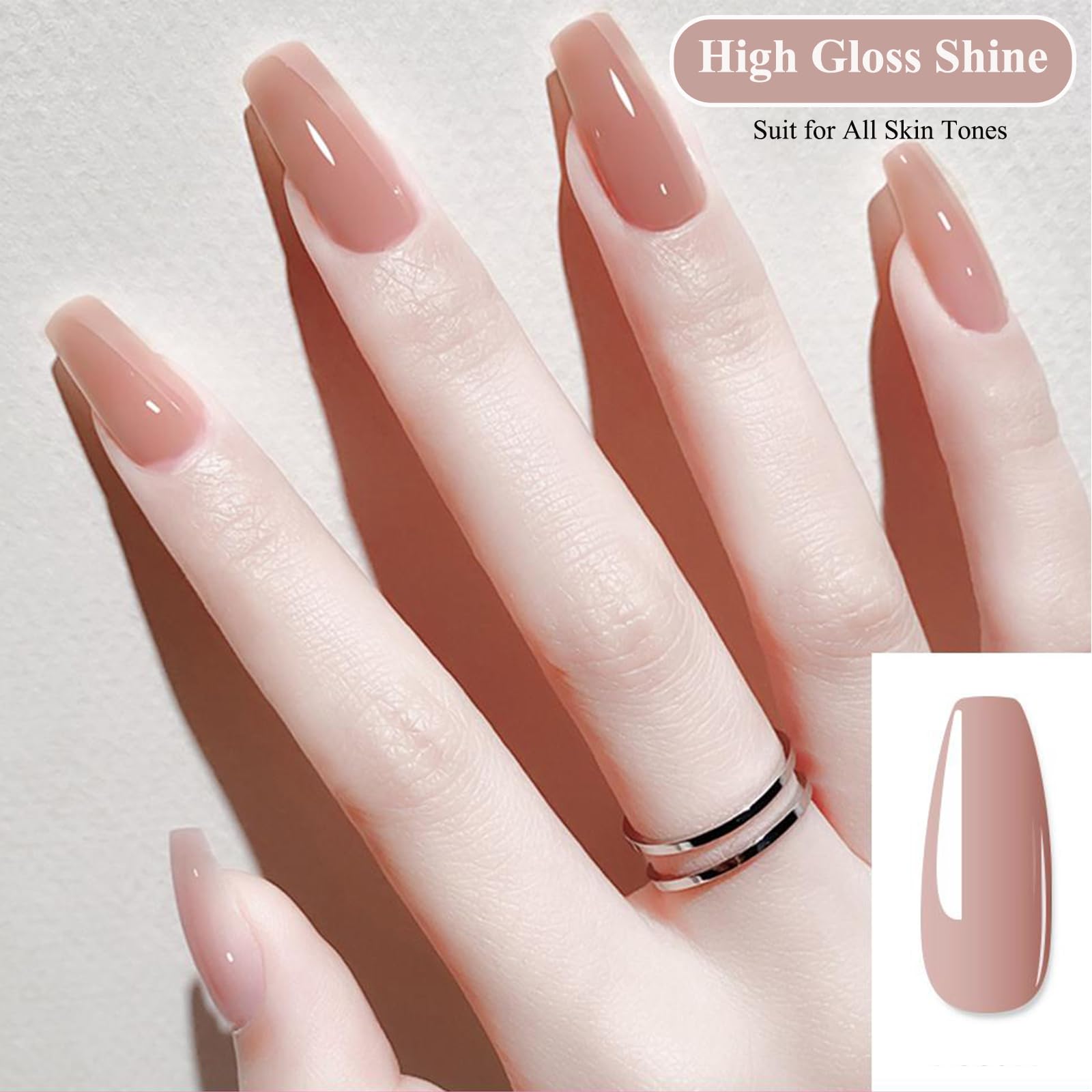 Sheer Nude Nail Polish - Crystal Clear Transparent Natural Nail Lacquer - Quick Dry Neutral Color Polish (No UV Light Needed) - Perfect for Everyday Wear, Office, Weddings & Special Occasions