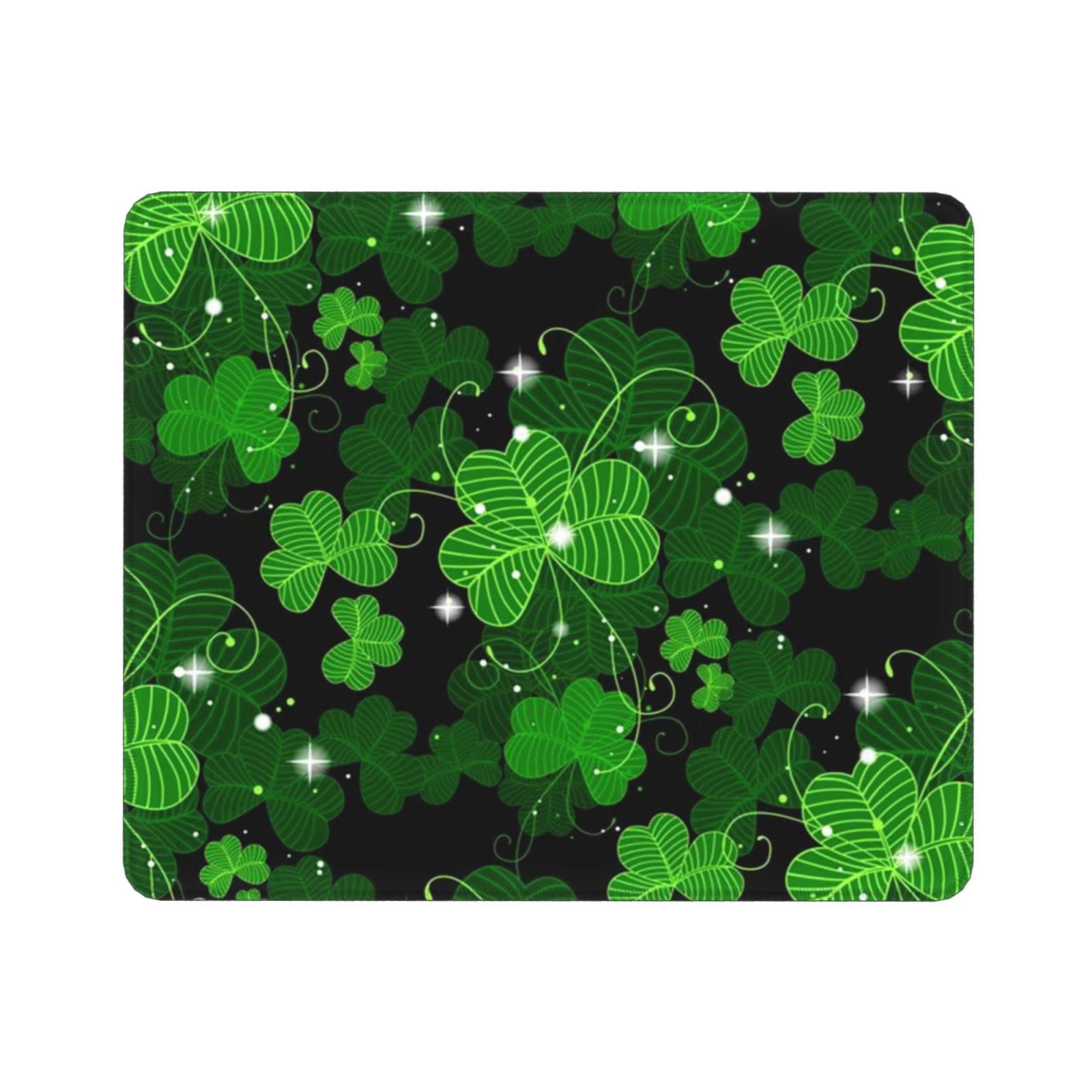 St. Patrick's Day Shamrock Clover Anti-Slip Gaming Mouse Pad - Non-Skid Rubber Base for Laptop, Office & Computer Use - Perfect for Gaming, Work & St. Patrick's Day Decor