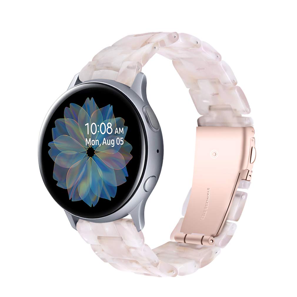 Premium 20mm Resin Watch Band for Samsung Galaxy Watch4 (40mm/44mm), Watch4 Classic (42mm/46mm) & Watch3 (41mm) - Durable Stainless Steel Buckle Strap Bracelet for Workout, Running & Everyday Wear