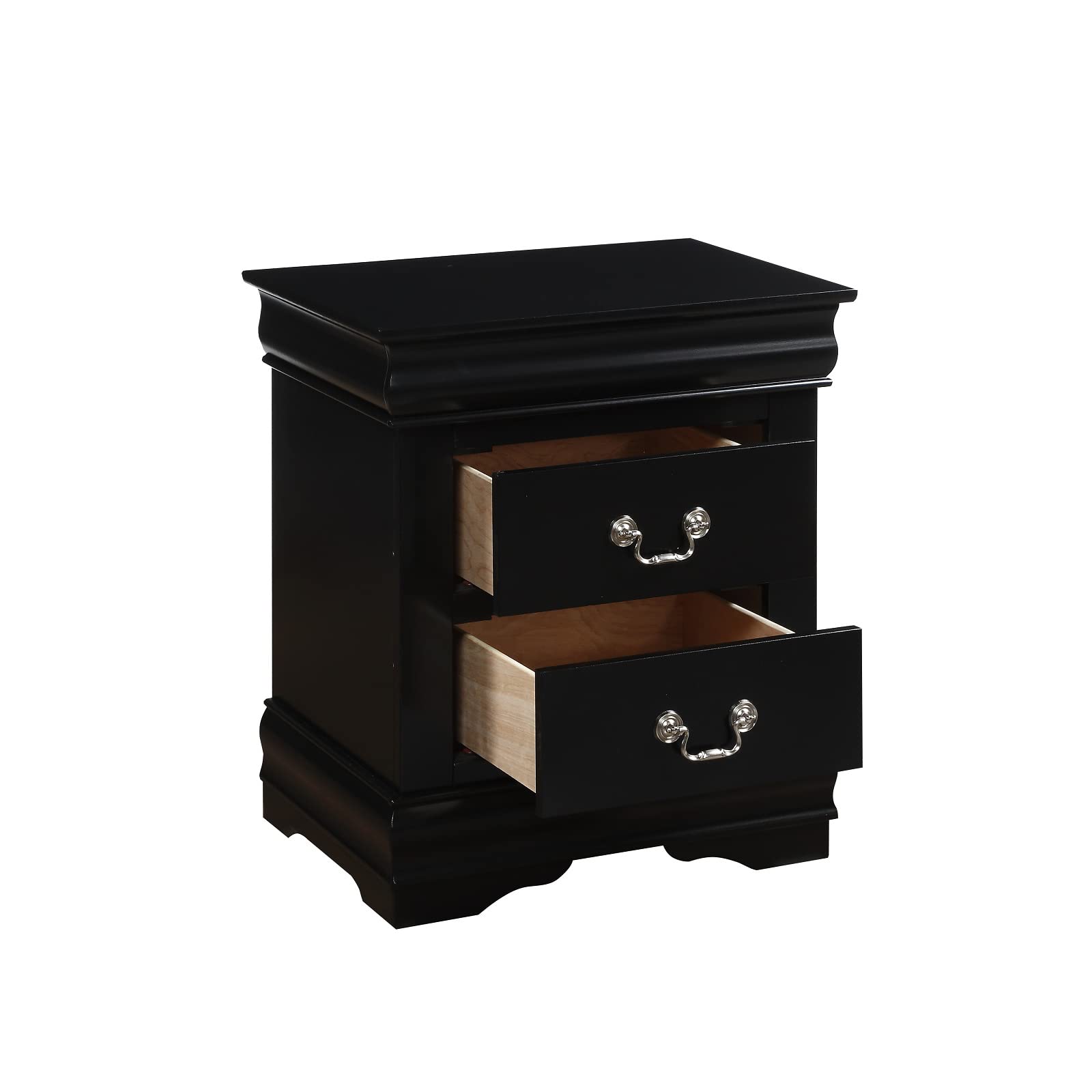 Simple Relax 2-Drawer Nightstand in Black - Modern Bedside Table for Bedroom, Living Room & Office - Perfect for Storage & Organization