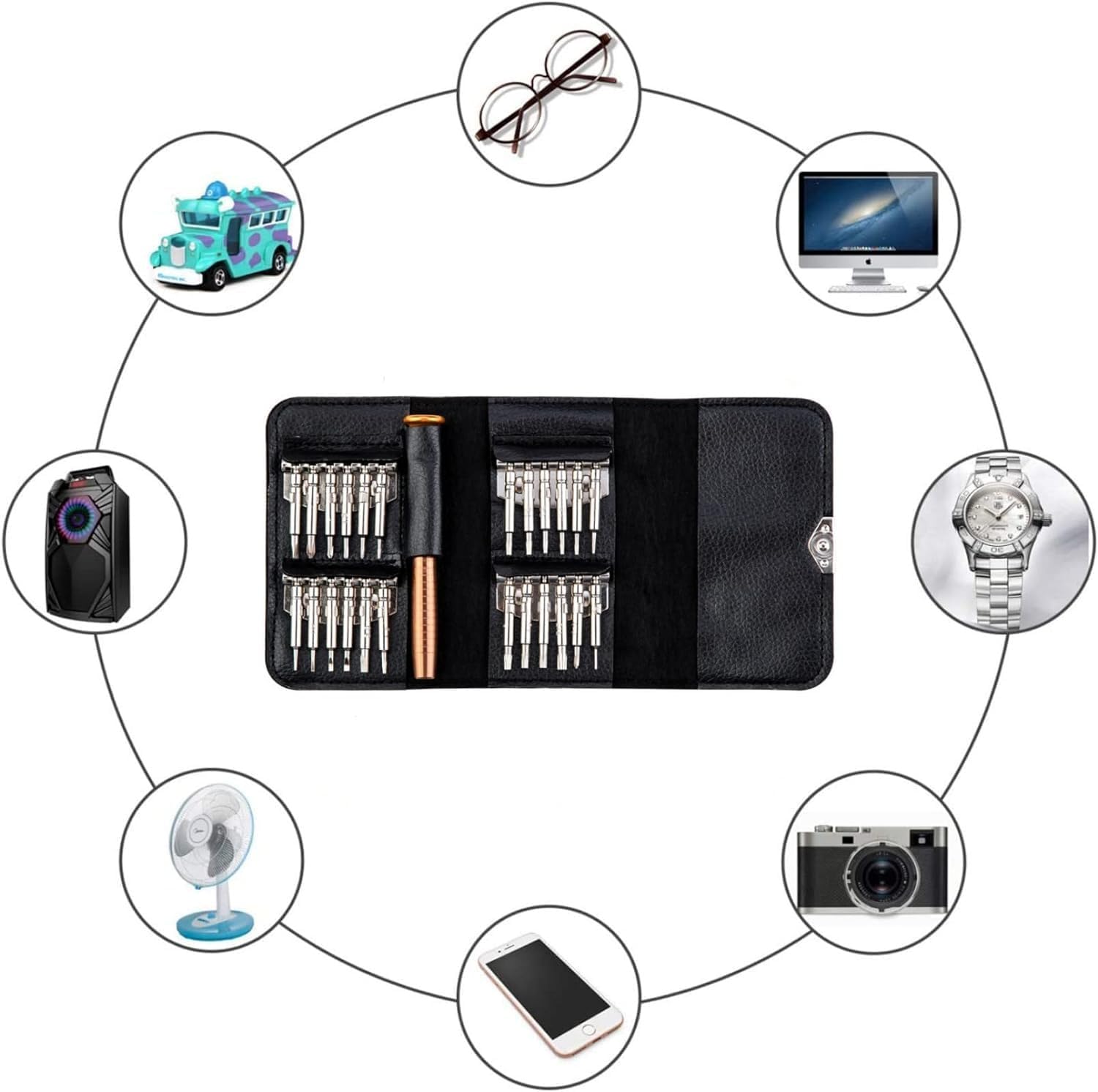 THEMISTO 27-in-1 Precision Screwdriver Set - Professional Multi-Bit Repair Tool Kit for iPhone, Android, Laptop, PC, Electronics - Perfect for Home DIY, Tech Repairs & Small Device Maintenance