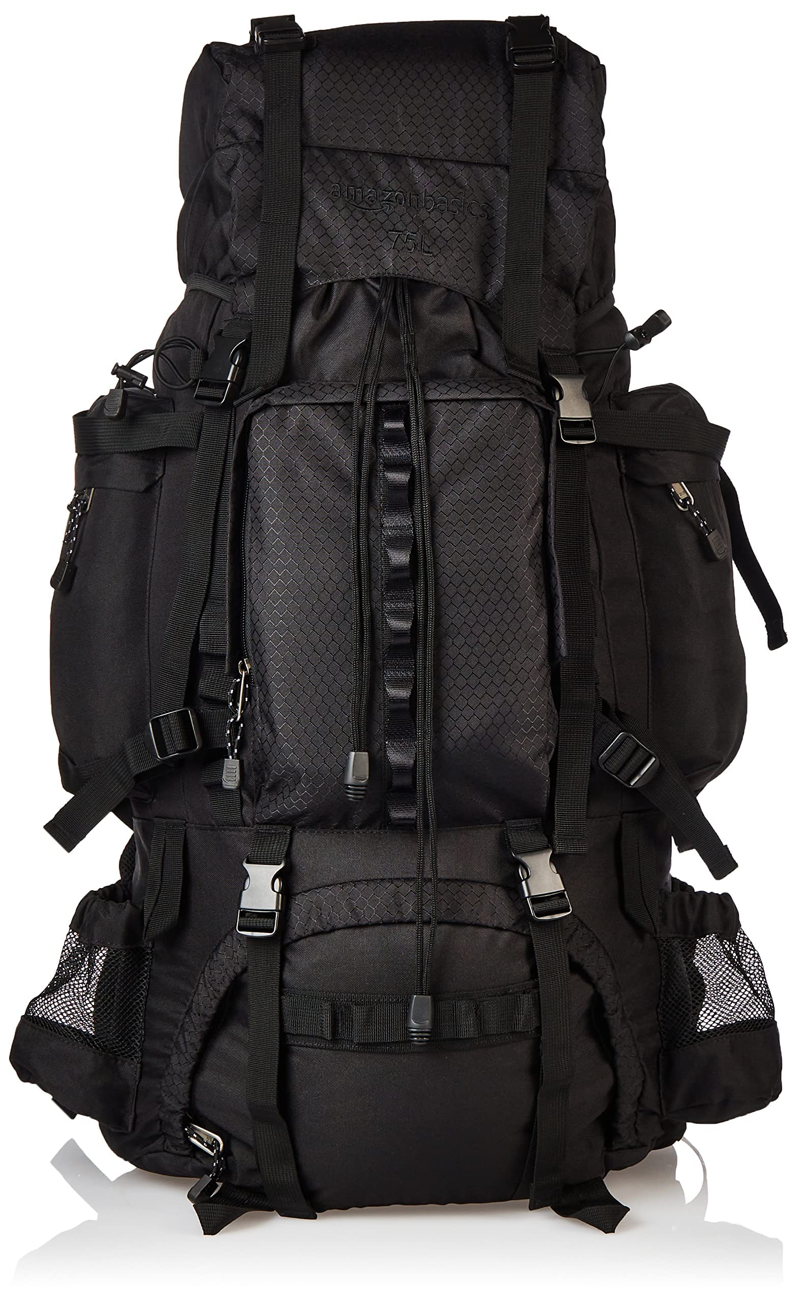 Amazon Basics Internal Frame Hiking Backpack with Rainfly - Lightweight Waterproof Camping Backpack for Outdoor Adventures, Hiking, Travel & Trekking