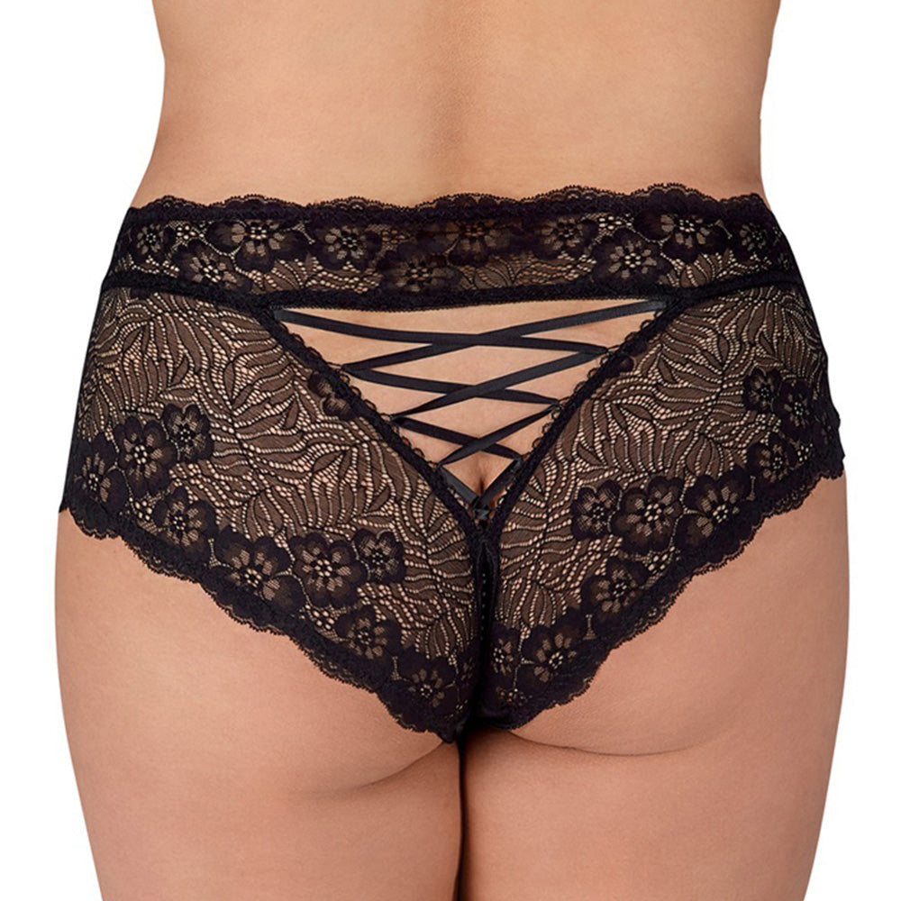 JSY Crotchless Pearl Lace Boyleg Panties - Sexy Lingerie for Women, Elegant Underwear with Pearl Details - Perfect for Valentine's Day, Bridal Shower & Romantic Nights