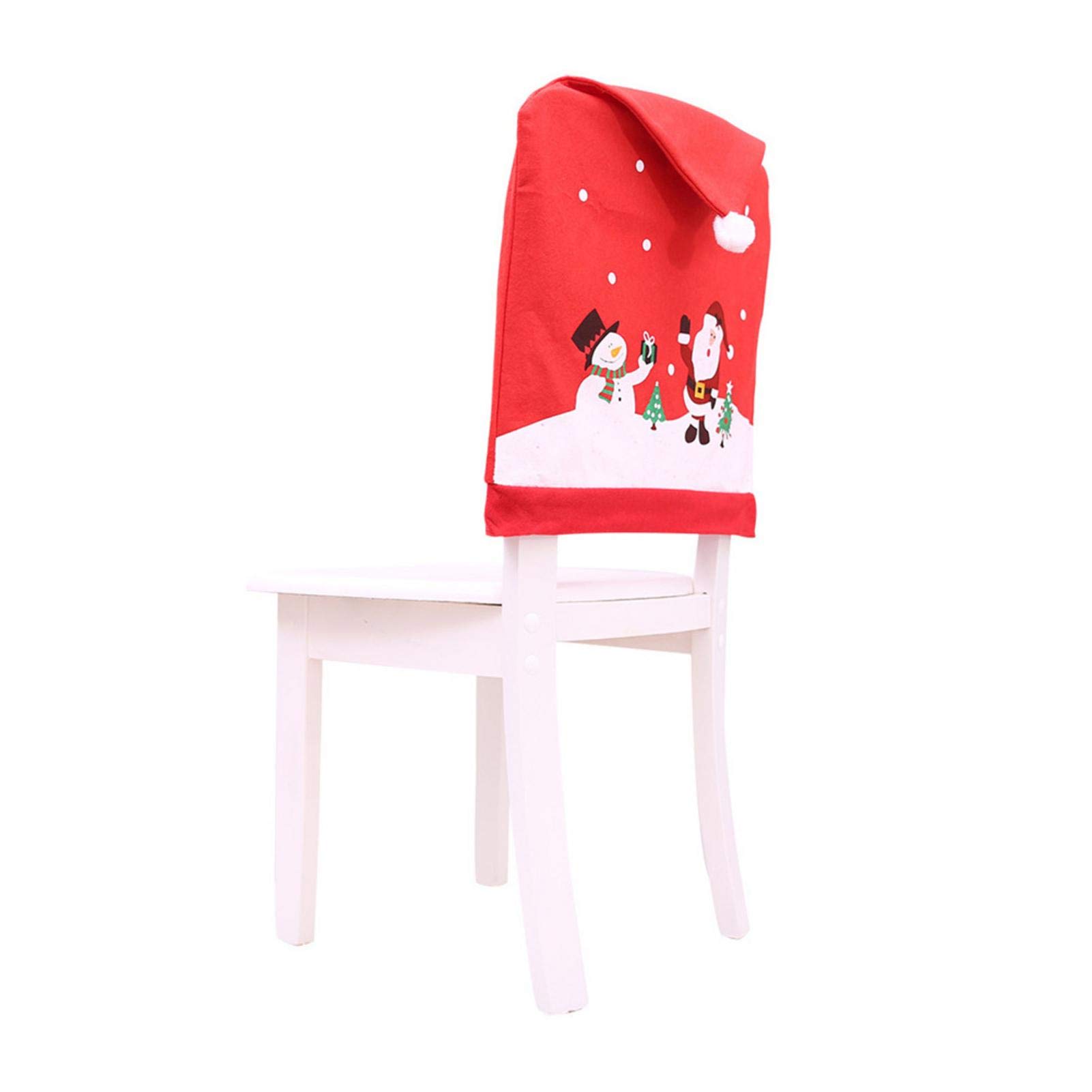 Christmas Chair Covers - Santa Claus & Snowman Holiday Chair Decorations for Christmas Party, Home, Office & Event Decor