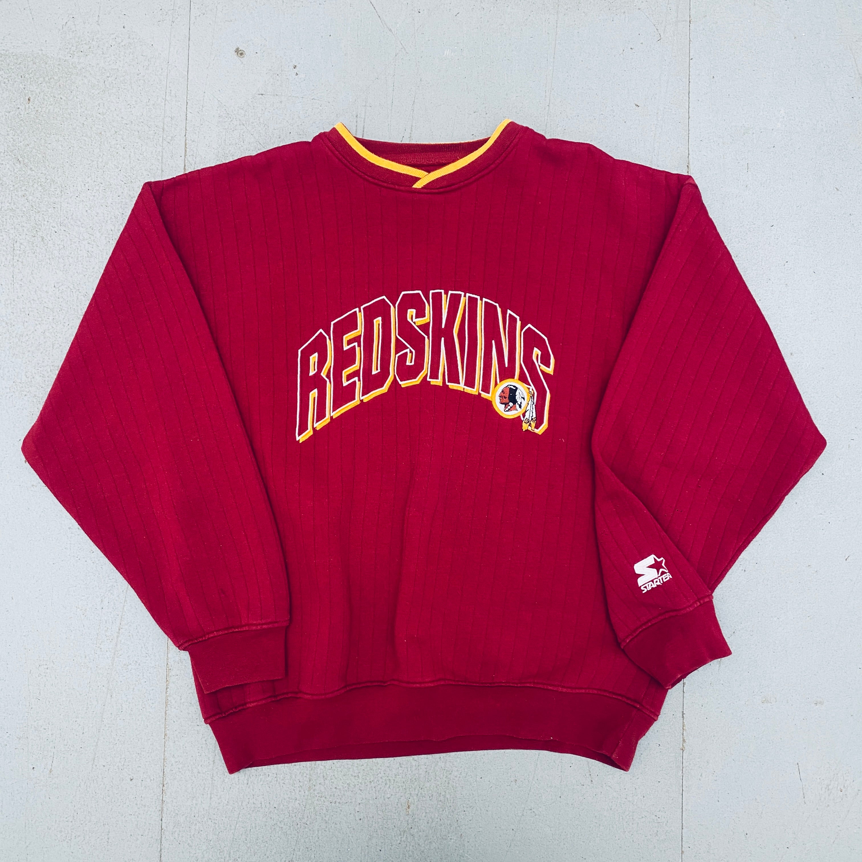 Vintage 1990s Washington Redskins Embroidered Spellout Starter Sweatshirt - XL Size | NFL Throwback Apparel for Sports Fans & Retro Fashion Collectors