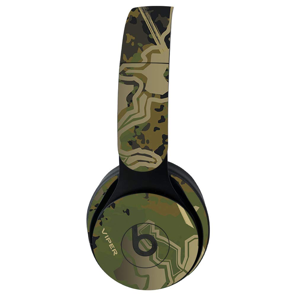 MightySkins Vinyl Decal Wrap Cover for Beats Solo Pro Wireless Headphones - Viper Woodland Camo | Protective & Durable Skin | Easy to Apply & Remove | Made in USA | Perfect for Travel, Gym & Daily Use