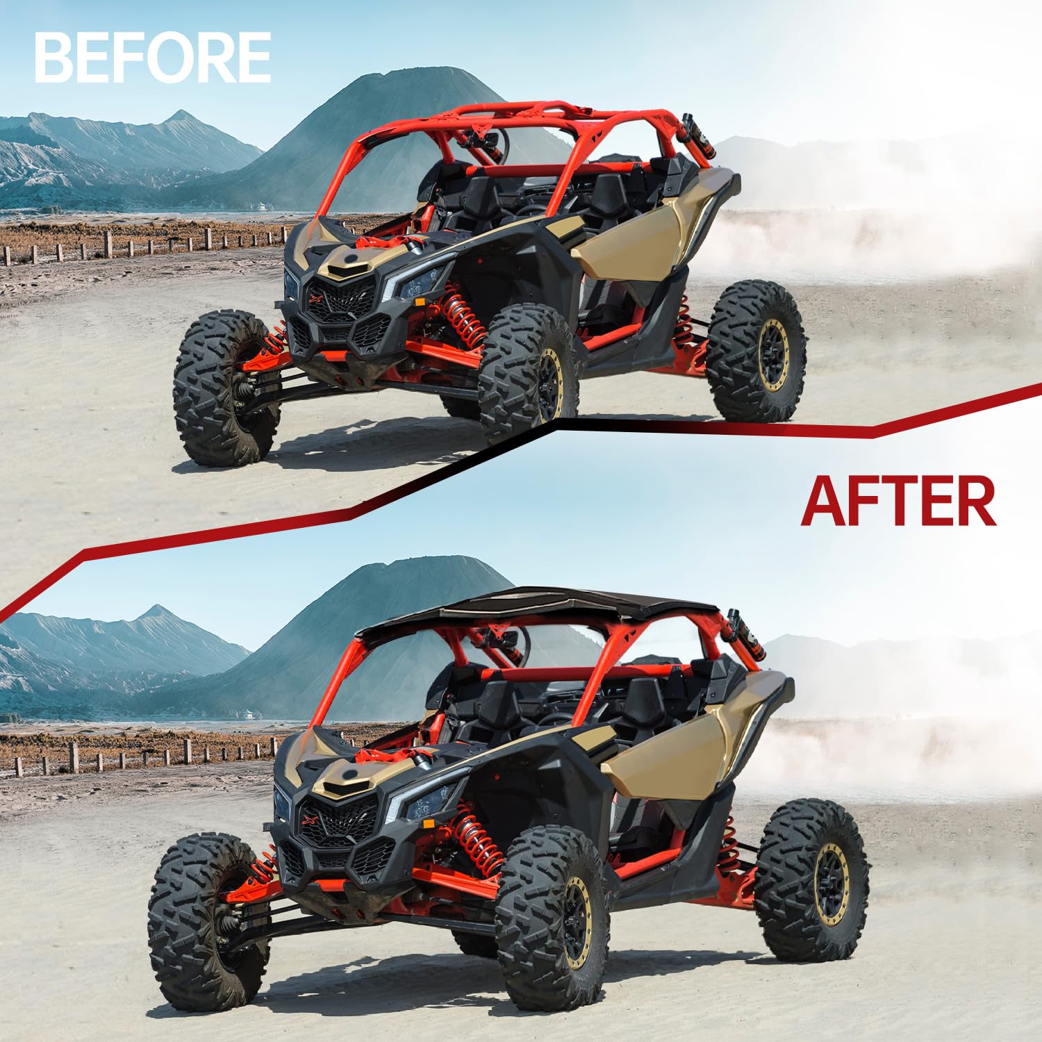 Can Am Maverick X3 2-Seater Hard Top Roof (2017-2025) | 2-Piece Durable Plastic Replacement | OEM #715002902 Compatible | Off-Road Protection for UTV & Dune Adventures