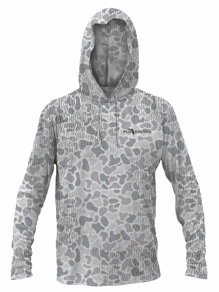 FloGrown FGP 471 Men's Woodland Camouflage Performance Hoodie - Lightweight, Breathable & Durable for Hunting, Hiking & Outdoor Adventures