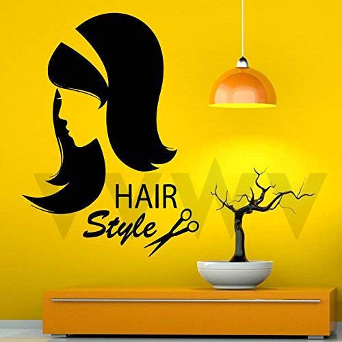 VVWV Hair Salon Wall Decal Sticker - Black Beauty Parlor & Spa Decor (45x85cm) - Perfect for Salon, Spa, Barbershop & Home Decor