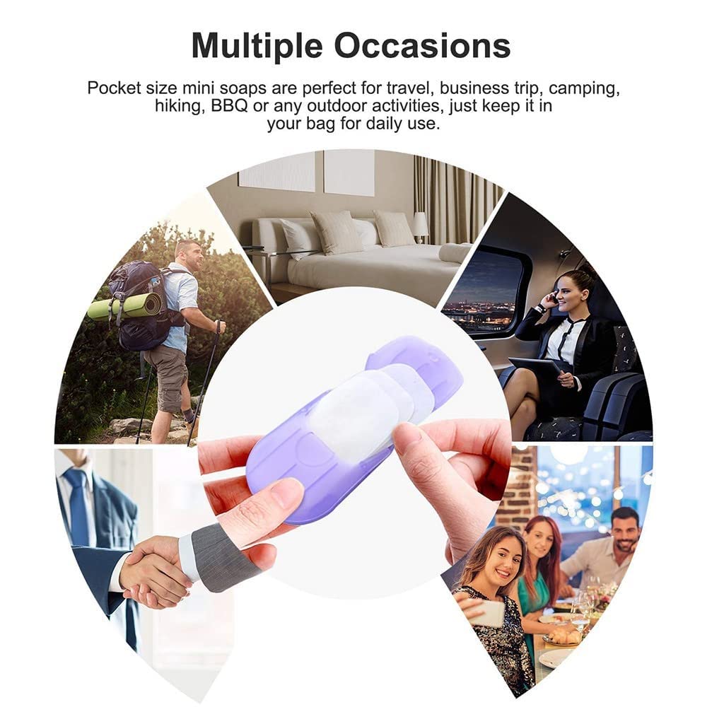 REMANG Travel Soap Paper Strips - Disposable Hand Wash Flakes for Camping, Hiking & Outdoor Use (2 Pack) - Portable Mini Soap Sheets for On-the-Go Hygiene