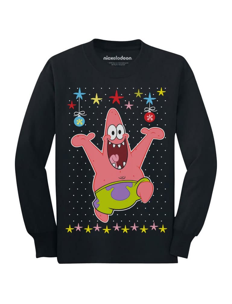 Spongebob Squarepants & Patrick Star Ugly Christmas Sweater for Kids - Festive Holiday Long Sleeve T-Shirt - Perfect for Christmas Parties & Family Photos