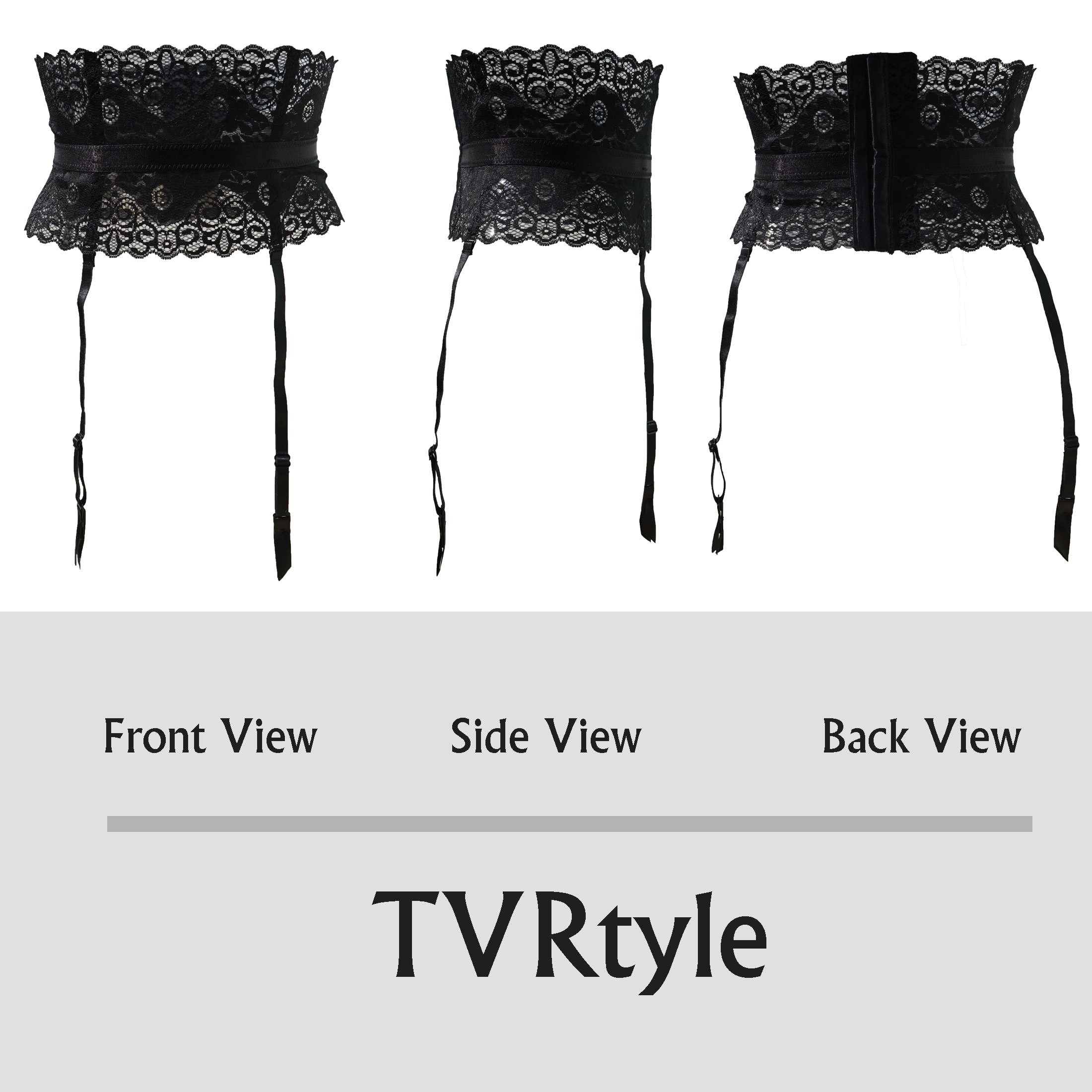 Sexy Black Lace Garter Belt for Women with 4 Adjustable Straps & Metal Buckles - Perfect for Stockings, Lingerie Sets, Bridal Nightwear and Special Occasions