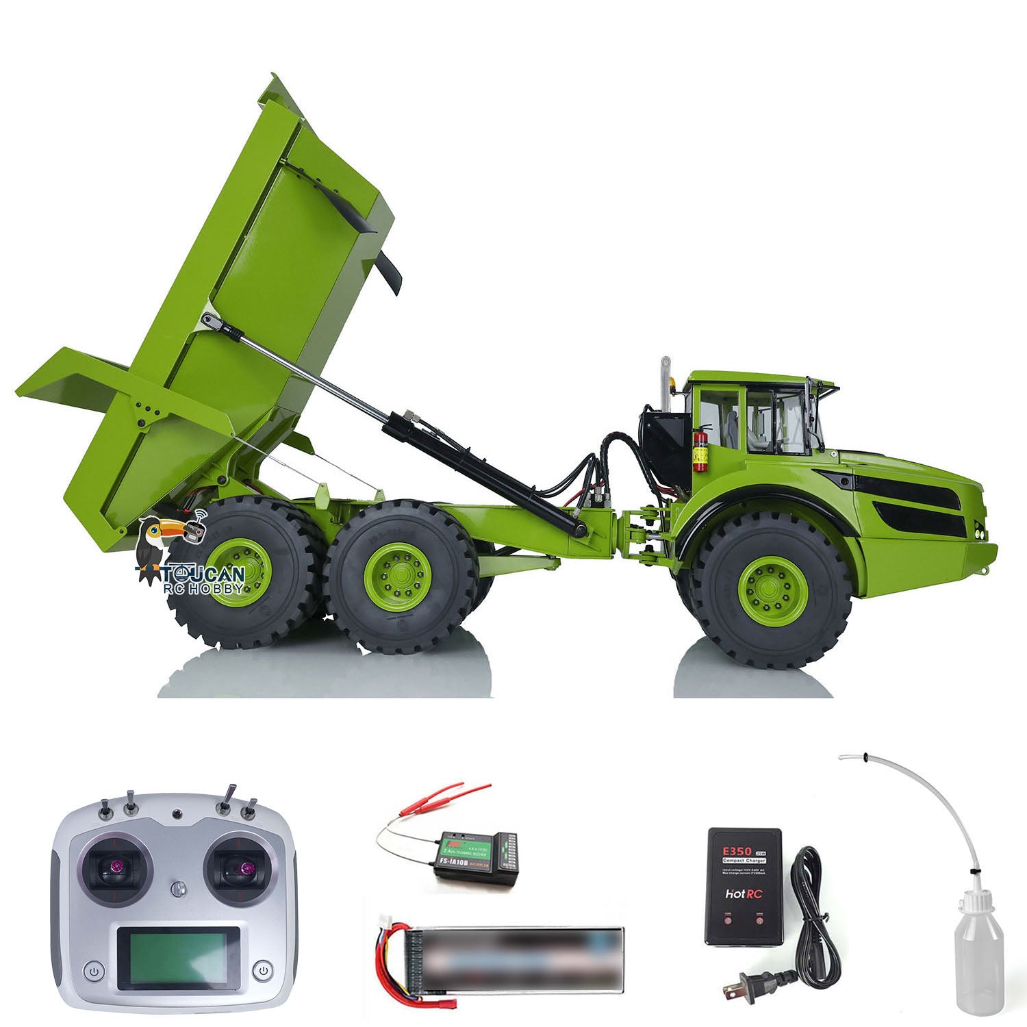 1/14 Scale 6x6 Hydraulic Lifting RC Articulated Dump Truck - Metal Remote Control Construction Vehicle Toy (RTR A40G) for Kids & Adults | Perfect for Construction Site Play, Collecting & Off-Road Adventure