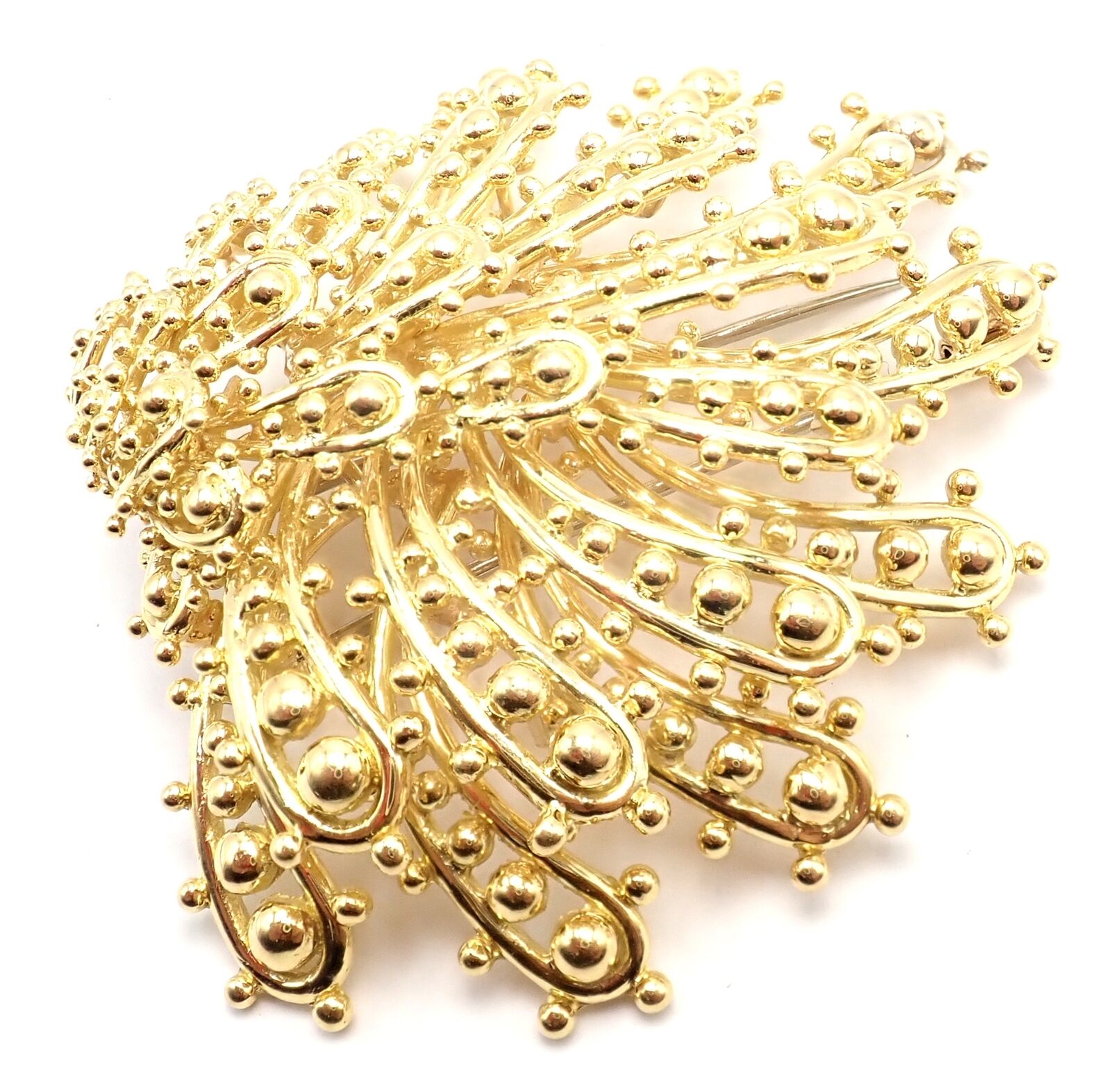 Authentic David Webb 18k Yellow Gold Large Brooch Pin - Vintage Luxury Jewelry for Women - Perfect for Special Occasions & Gift Giving
