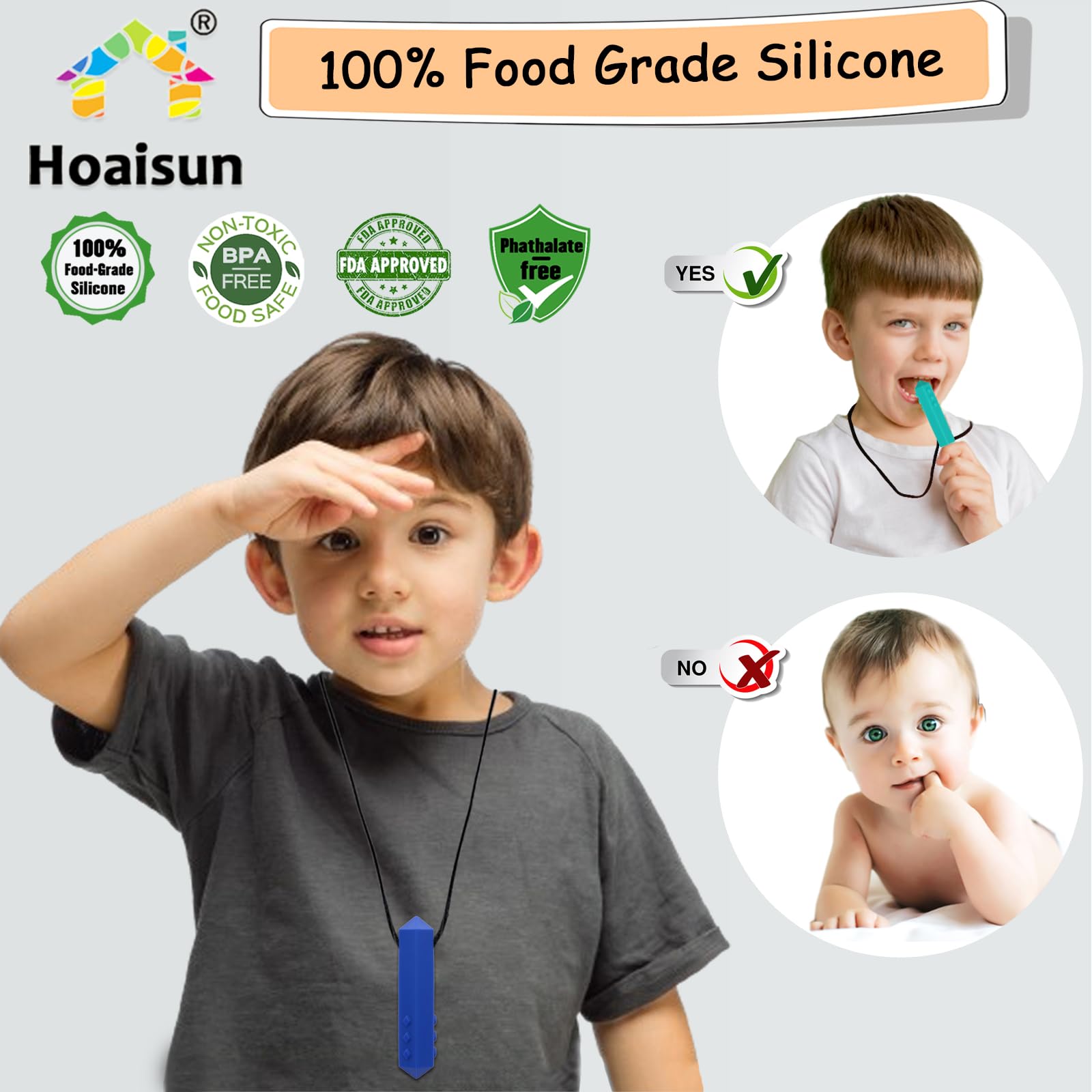 Sensory Chew Necklaces for Kids & Adults - 8 Pack Silicone Chewy Necklace for Autism, ADHD, SPD, Anxiety Relief - Oral Motor Therapy Tools for Biting, Teething & Stress - Perfect for School, Travel & Sensory Play