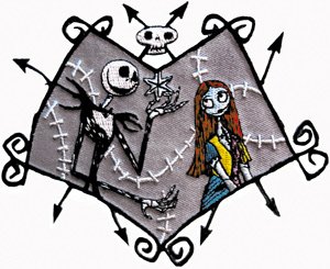 Disney Nightmare Before Christmas Jack in Love Embroidered Iron-On Patch - Perfect for Halloween Costumes, DIY Crafts & Jacket Customization
