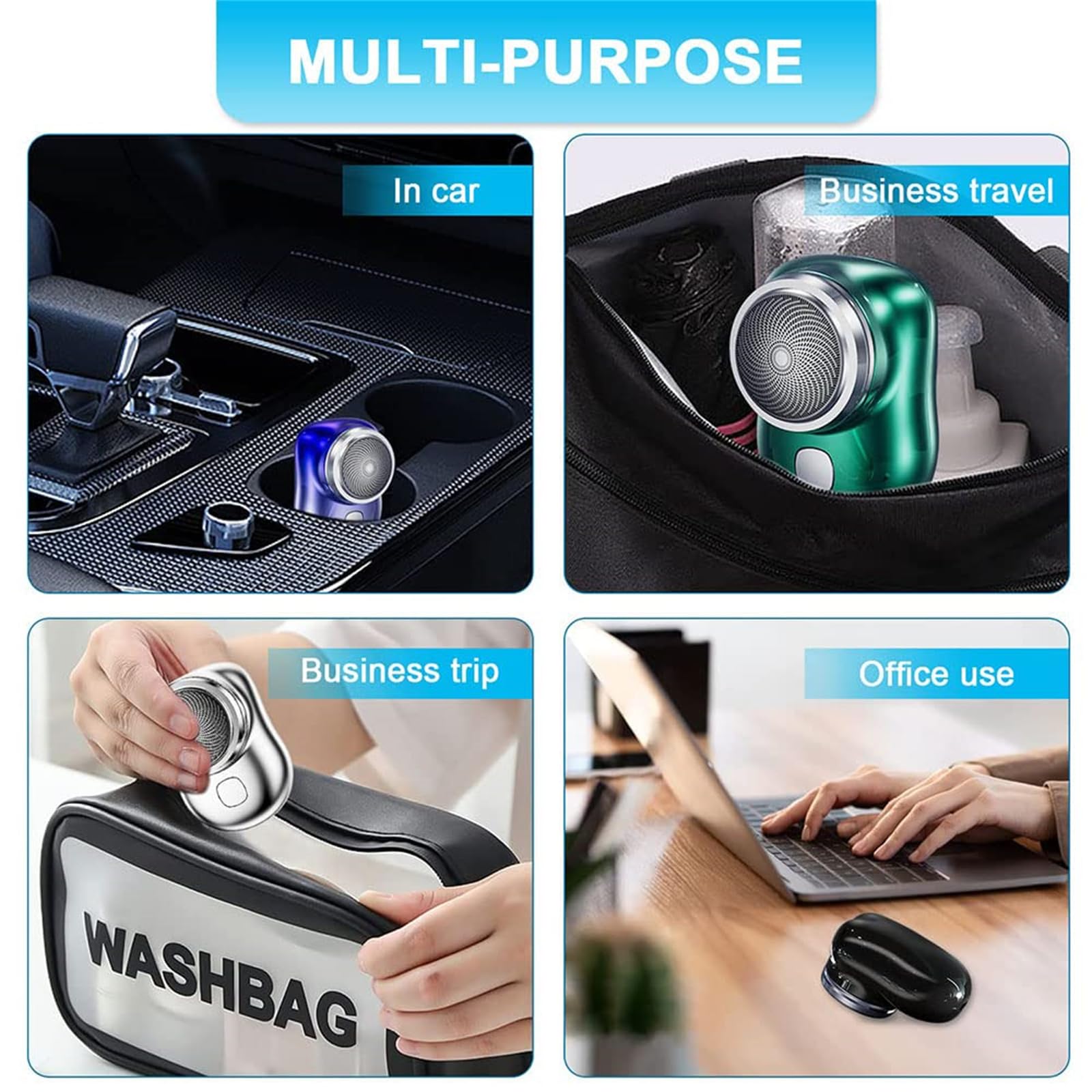 Mini Electric Shaver for Men & Women - Portable Pocket Size Travel Shaver with USB Rechargeable Battery - Perfect for Home, Office, Gym & On-the-Go Grooming