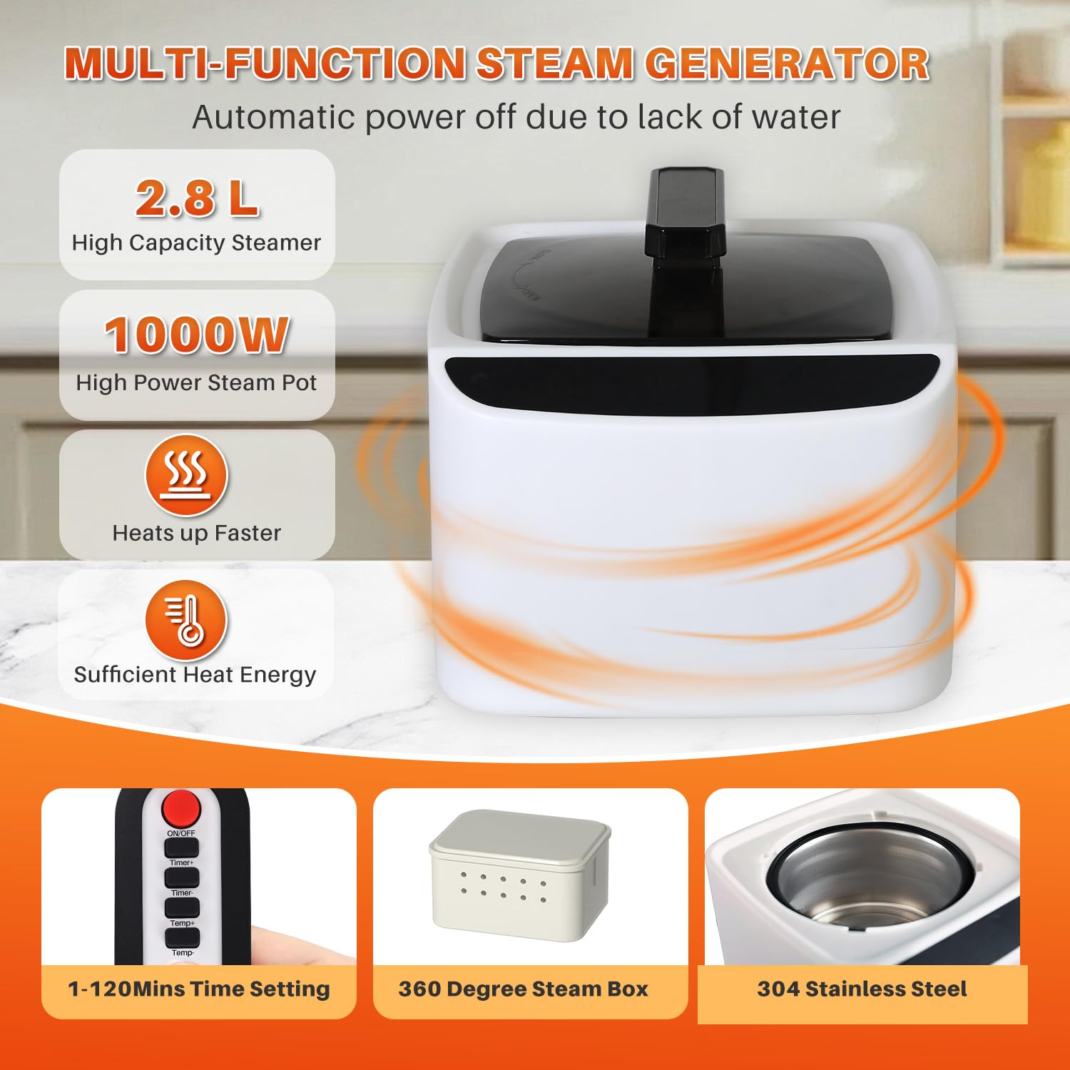 Portable Steam Sauna Tent for Home Use - Foldable Single Person Sauna Box with 1000W Steam Generator & Remote - 300D Canvas Material (31.5