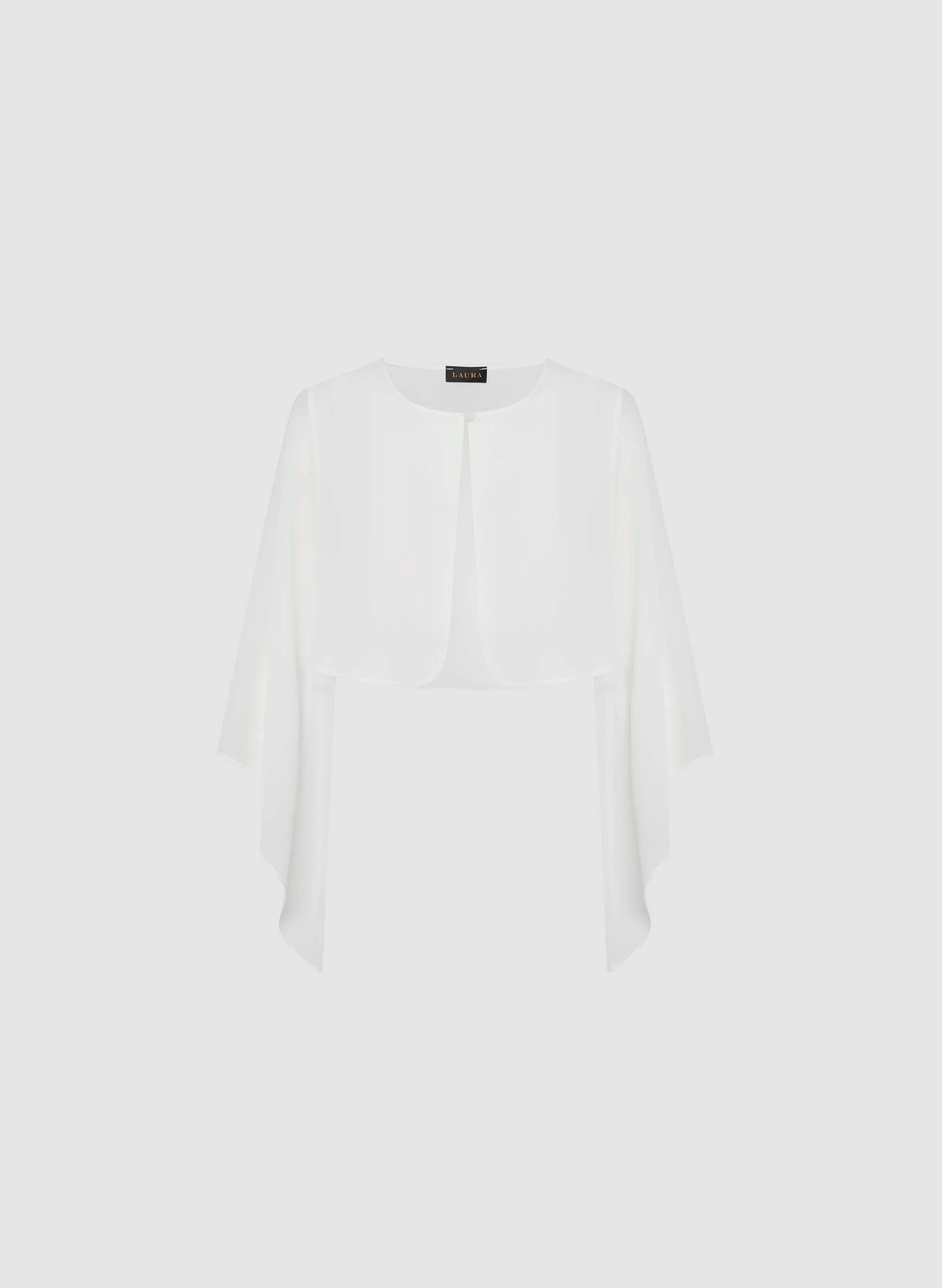 Elegant Flared Sleeve Chiffon Bolero Jacket - Women's Lightweight Cover-Up for Weddings, Parties & Evening Events