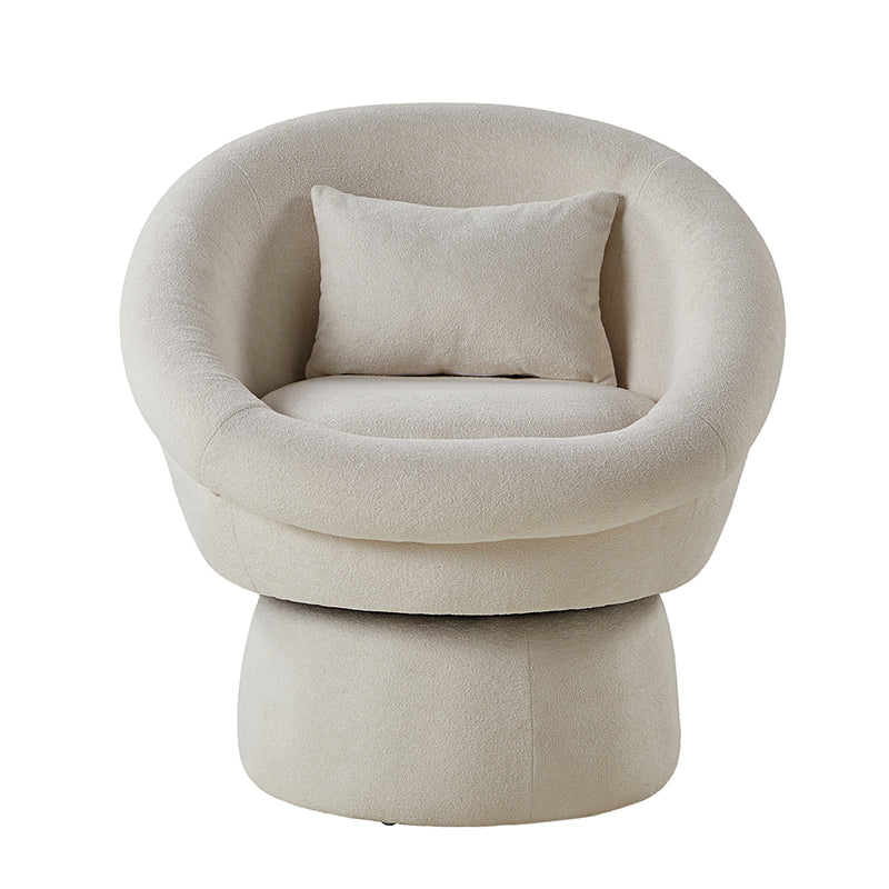 Modern Lamb Wool Swivel Barrel Chair - Cozy Accent Seat for Living Room, Office or Reading Nook - Soft Rotating Lounge Chair with Ergonomic Support