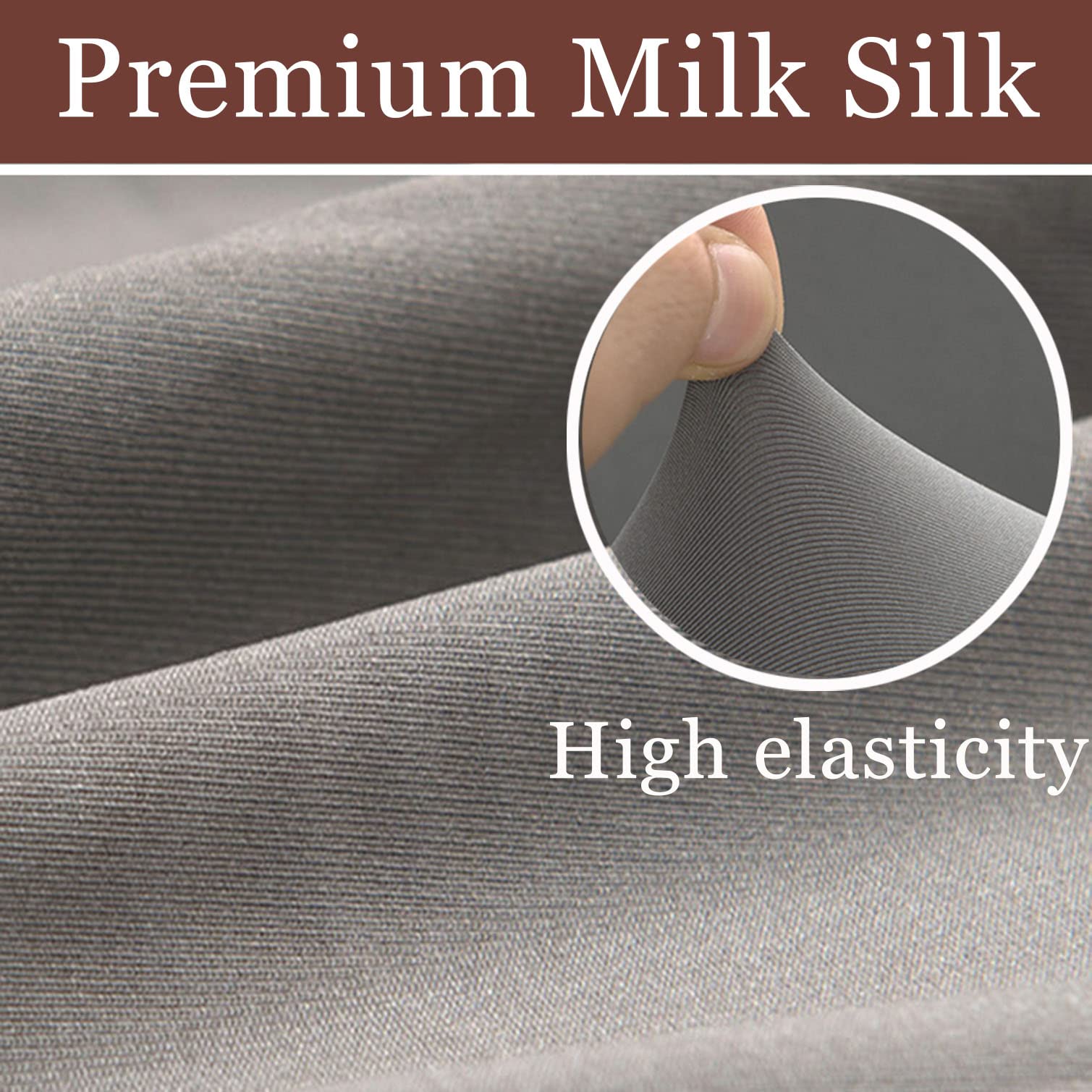 YOPOIY Non-Slip Milk Silk Sofa Slipcovers - Soft Modern L-Shaped Couch Covers, Sectional Furniture Protector in Light Coffee (2+4 Seater) for Living Room - Perfect for Home Decor, Family Gatherings & Pet Protection