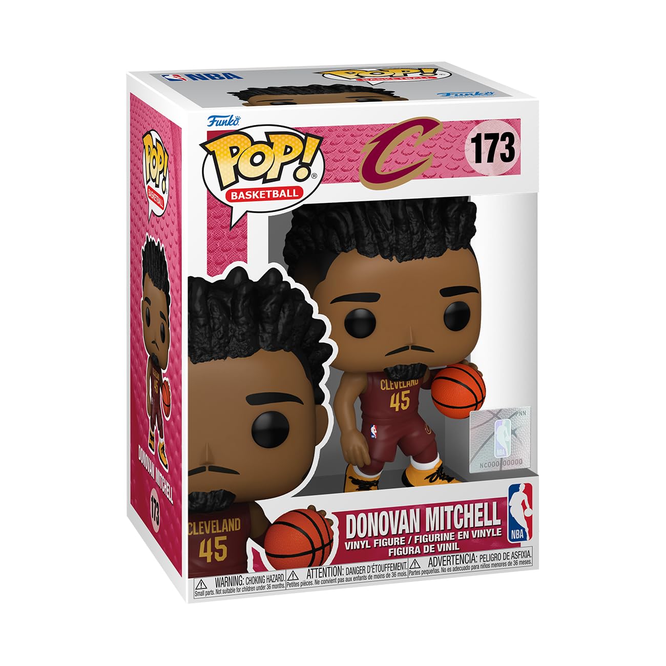 Funko POP! NBA: Donovan Mitchell Cleveland Cavaliers Vinyl Figure - Officially Licensed Collectible Toy for Kids & Adults - Perfect Gift for Basketball Fans, Collectors & Display Decor - Game Room, Office & Home Decor