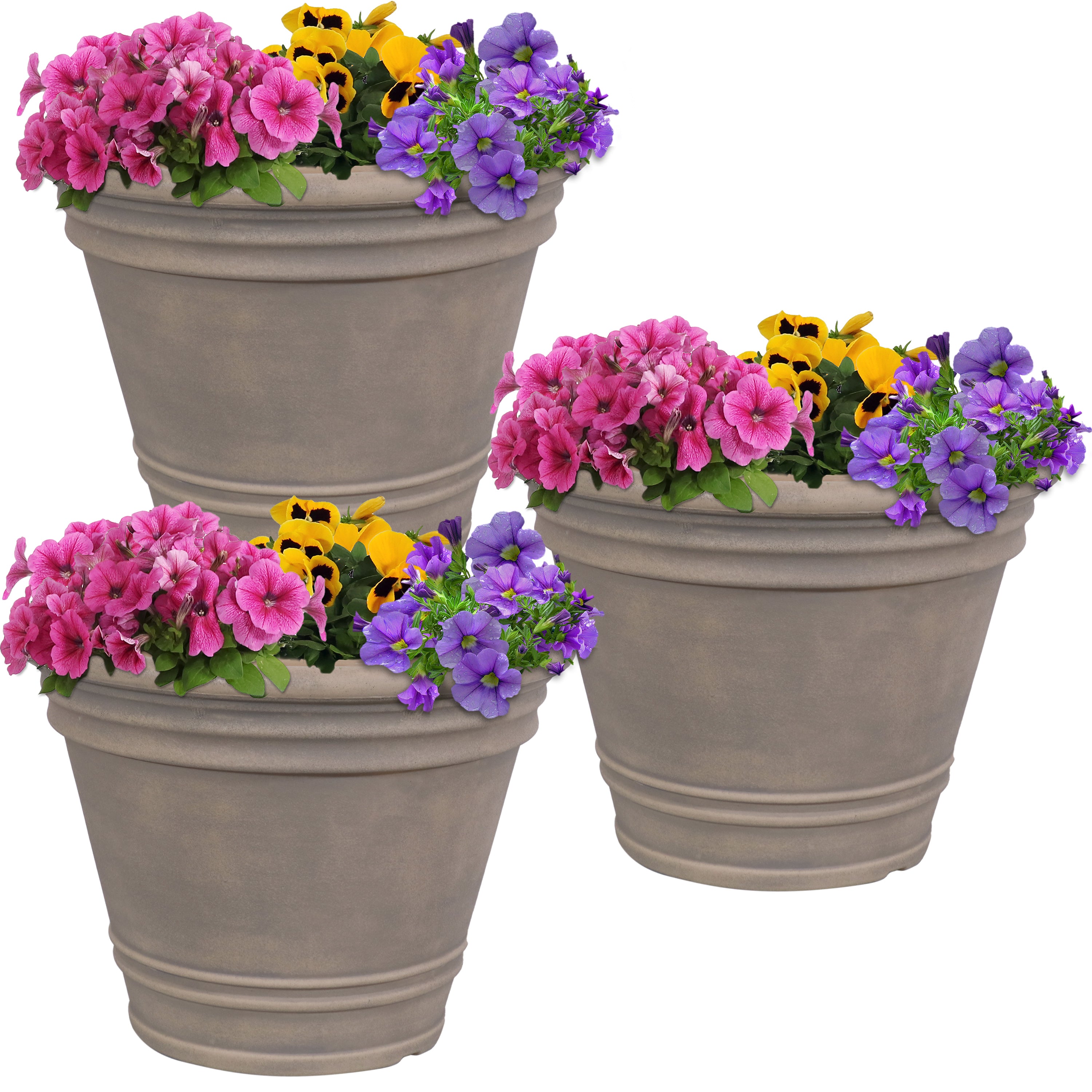Sunnydaze Franklin Polyresin Outdoor Flowerpot Planter - Decorative Garden Pot for Plants, Flowers & Herbs - Perfect for Patio, Balcony & Backyard Decor