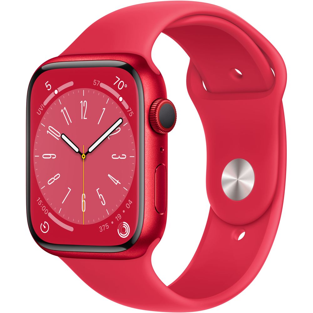 Apple Watch Series 8 GPS + Cellular 45mm (PRODUCT)RED Aluminum Case with (PRODUCT)RED Sport Band - Perfect for Fitness Tracking, Heart Rate Monitoring & Smart Notifications - Ideal for Running, Swimming & Daily Wear