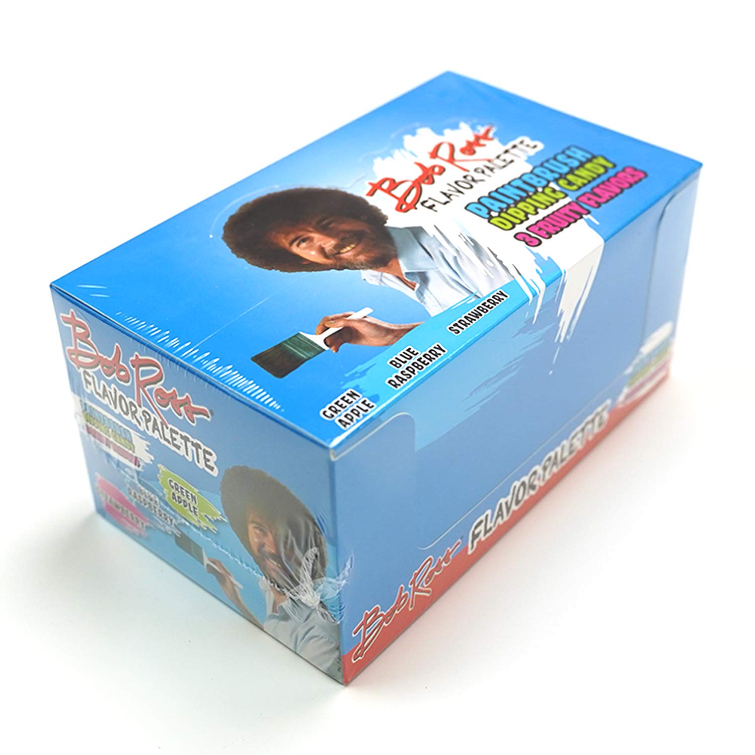 Bob Ross Flavor Palette - 18 Pack Paintbrush Dipping Candy with 3 Fruity Flavors (Strawberry, Blue Raspberry, Green Apple) - Includes 2 GosuToys Stickers - Perfect for Art-Themed Parties, Classroom Rewards & Creative Snacking