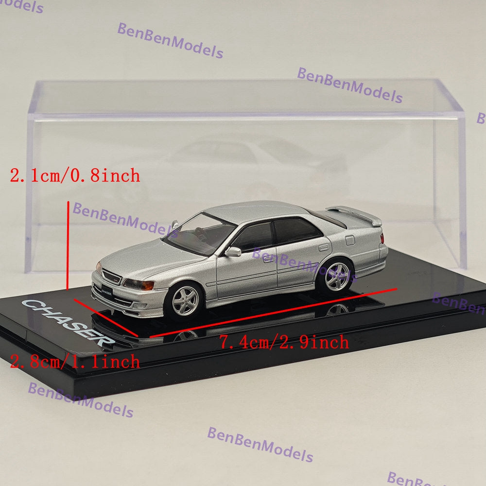 1/64 Scale Toyota Chaser Tourer V (JZX100) 1998 Model Diecast Car with Mesh Front Grill - Collectible Japanese Hobby Car for Display & Racing Scenes
