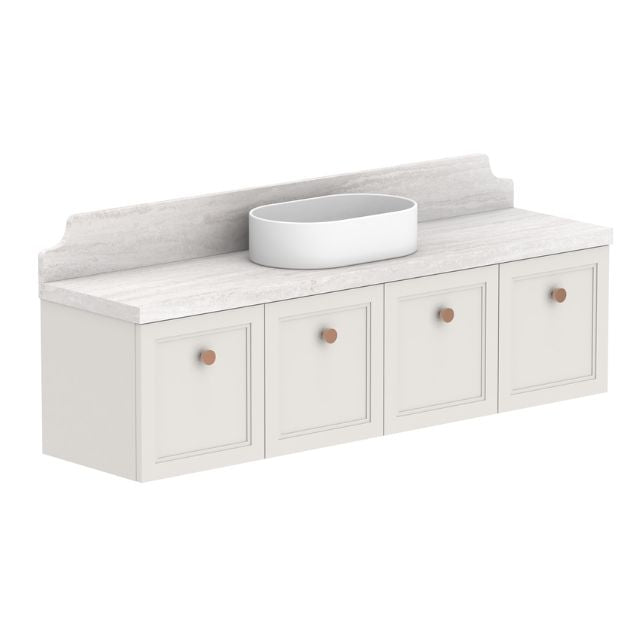 ADP Mabel Wall-Mounted Vanity with Durasein Countertop - Modern Bathroom Sink Cabinet for Small Spaces, Perfect for Apartments & Powder Rooms