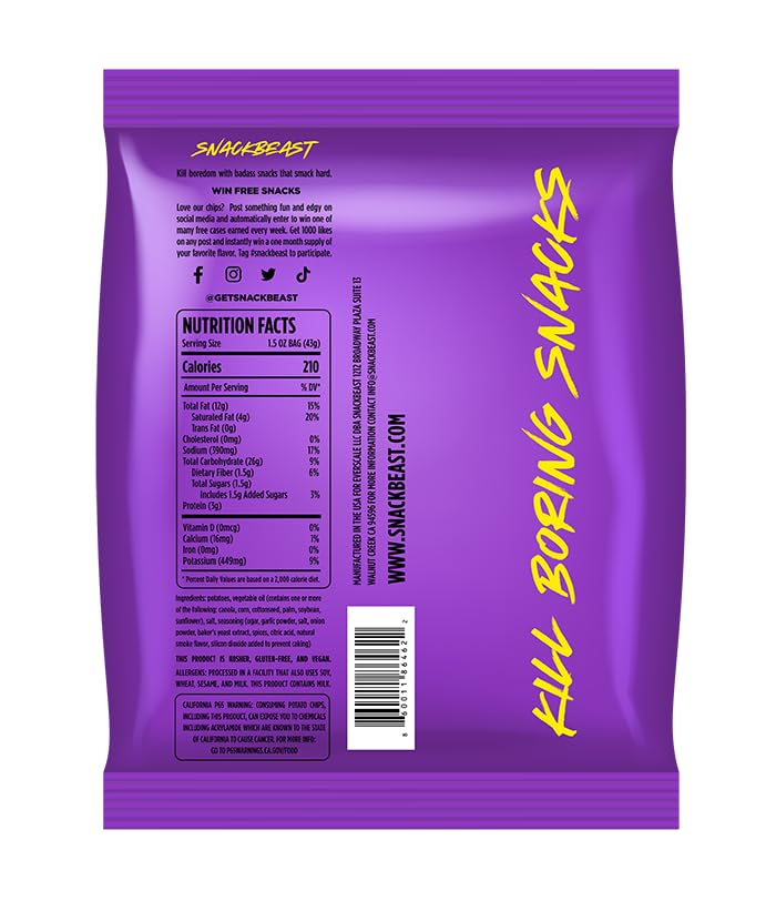 Rippled Seasoned Potato Chips Variety Pack - 6 Pack (1.5oz Each) - Gluten Free, Kosher Certified - The Unholy Trinity Flavor - Crunchy Ridged Snacks for Parties, Picnics & Game Nights