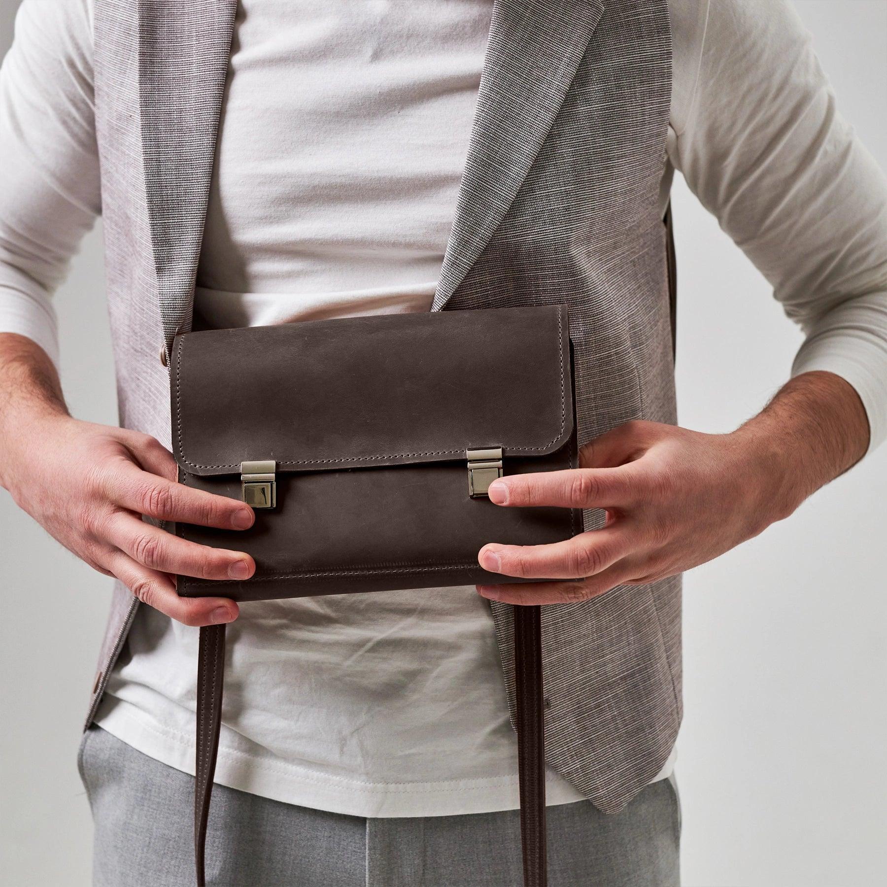 Premium PU Leather Notebook Cover with Adjustable Shoulder Strap - Stylish & Durable Laptop Sleeve for Work, School & Travel